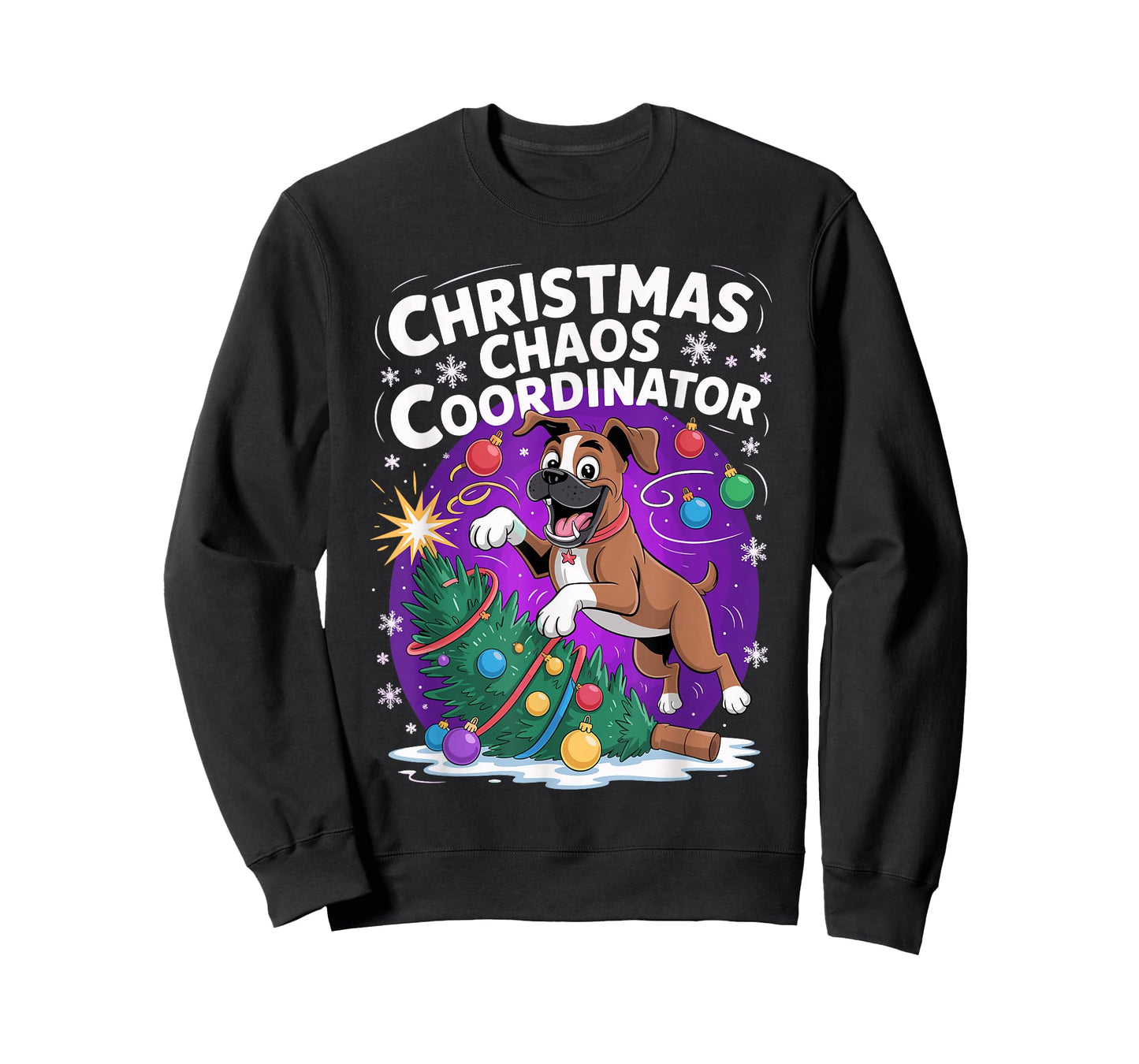 Christmas Chaos Coordinator Xmas Puppy Funny Christmas Boxer T-Shirt