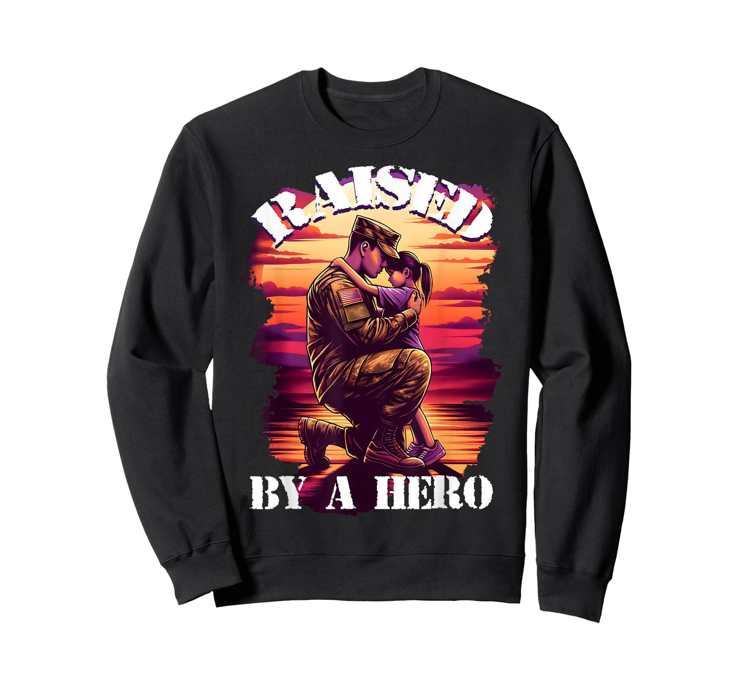 Raised by a Hero Military Father and Daughter Military Kids T-Shirt