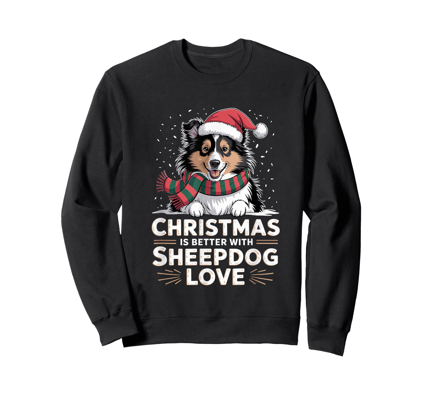 Cute Xmas Christmas is Better with Shetland Sheepdog Love T-Shirt