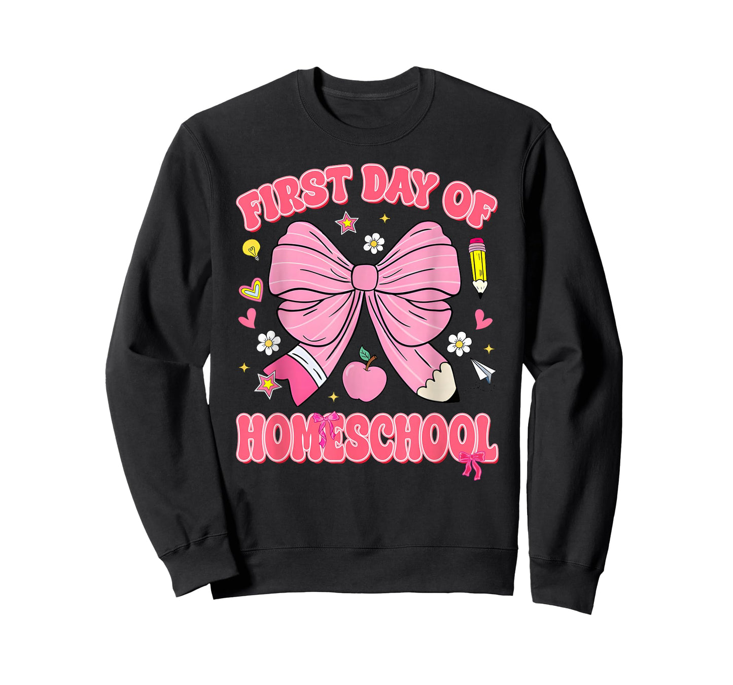 First Day Of Homeschool Coquette Back To School Girls T-Shirt