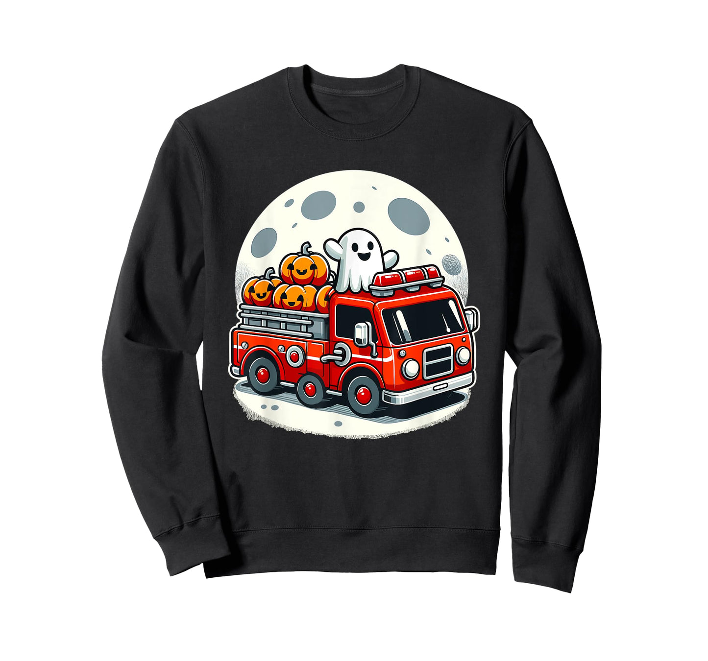 Halloween Ghost Firetruck Funny Pumpkins For Kids T-Shirt