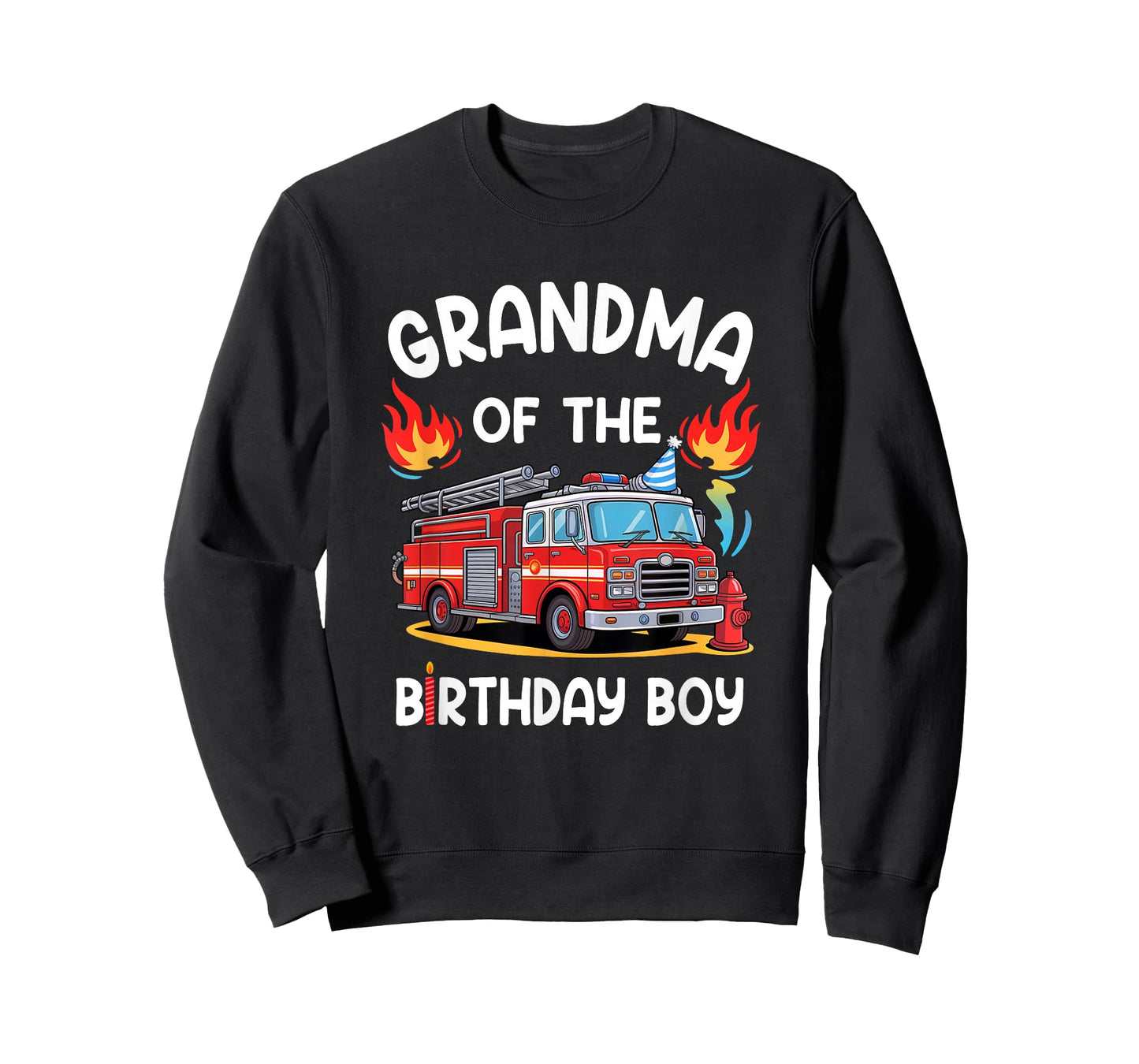 Grandma Of The Birthday Boy Fire Truck Firefighter 1St Party T-Shirt