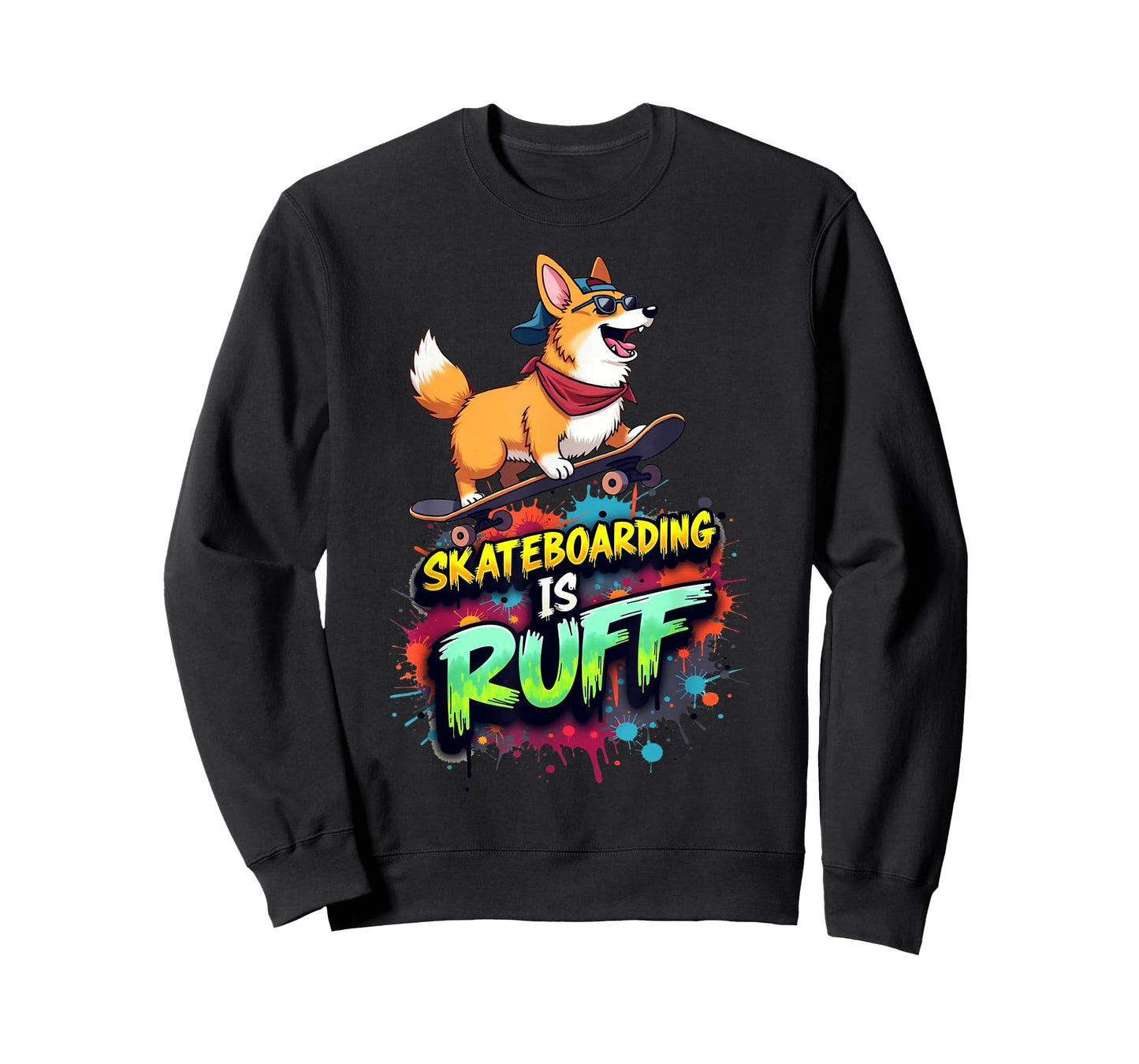 Funny Skateboarding Gift for Welsh Corgi Dog Owners T-Shirt