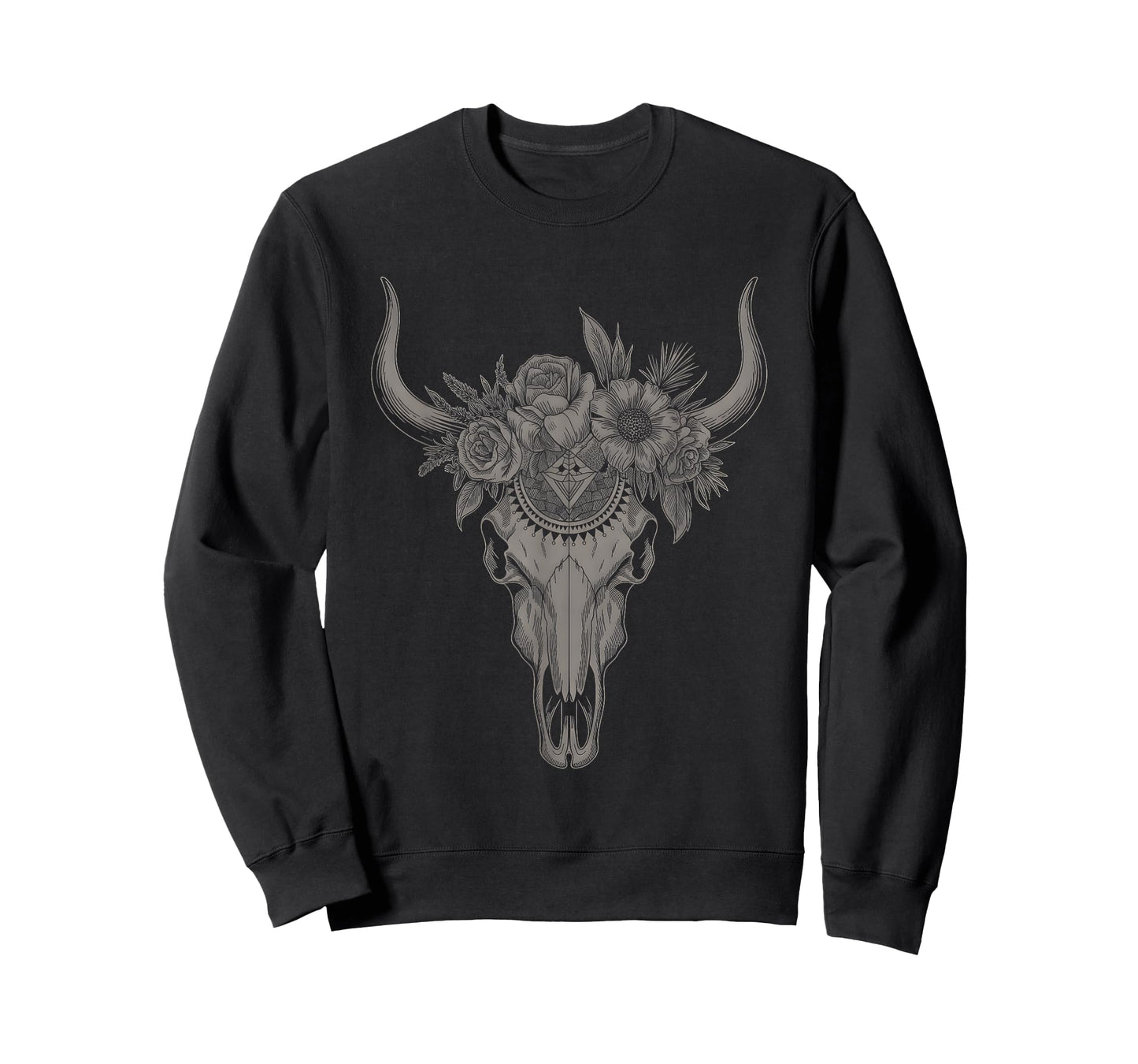 Western Cow Skull Vintage Boho Bull Skull Western Country T-Shirt