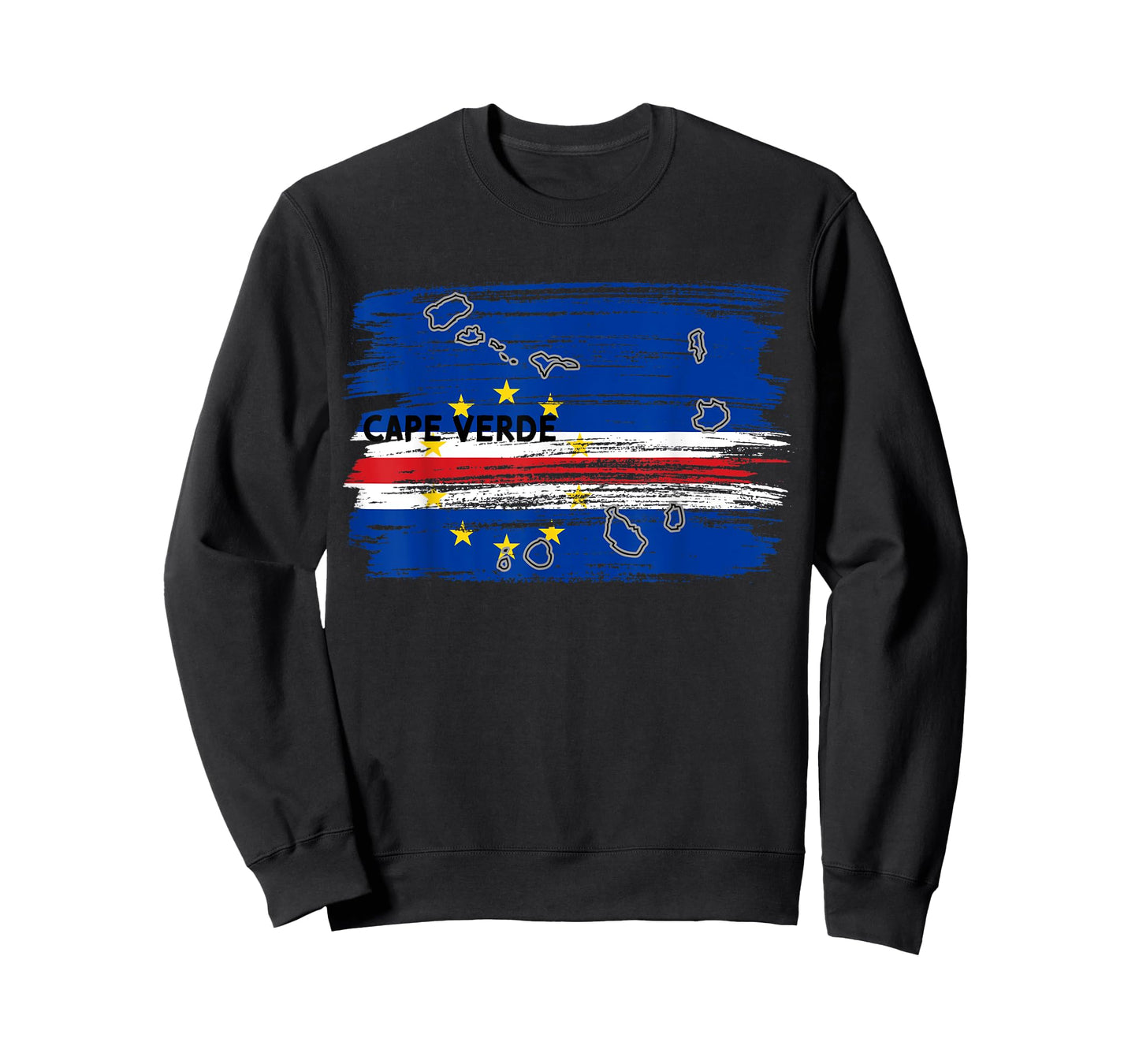 Cape Verdean flag drawing by brush, sketch of Cape Verde map T-Shirt