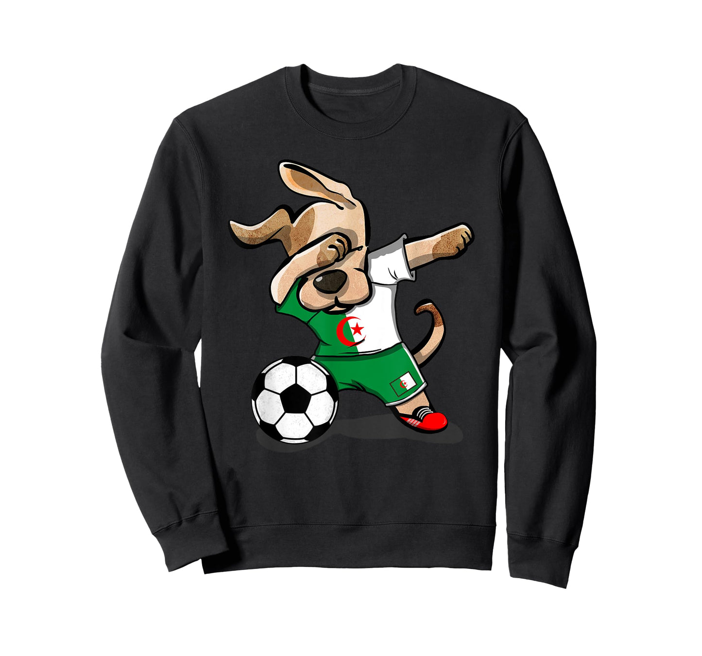 Dabbing Dog Algeria Soccer Jersey Algerian Football Lover T-Shirt