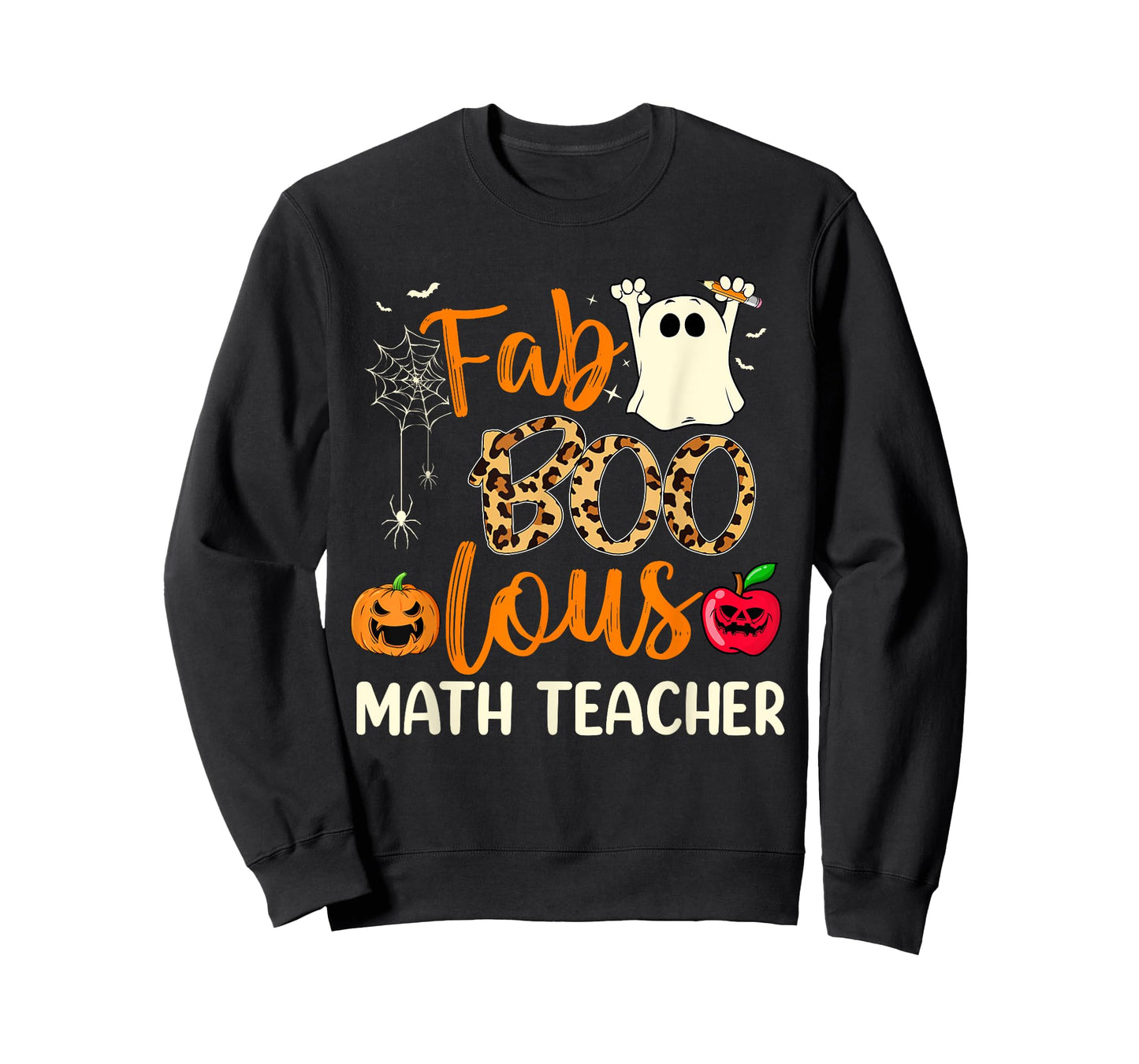 Fab Boo Lous Math Teacher Leopard Spooky Halloween Costume T-Shirt