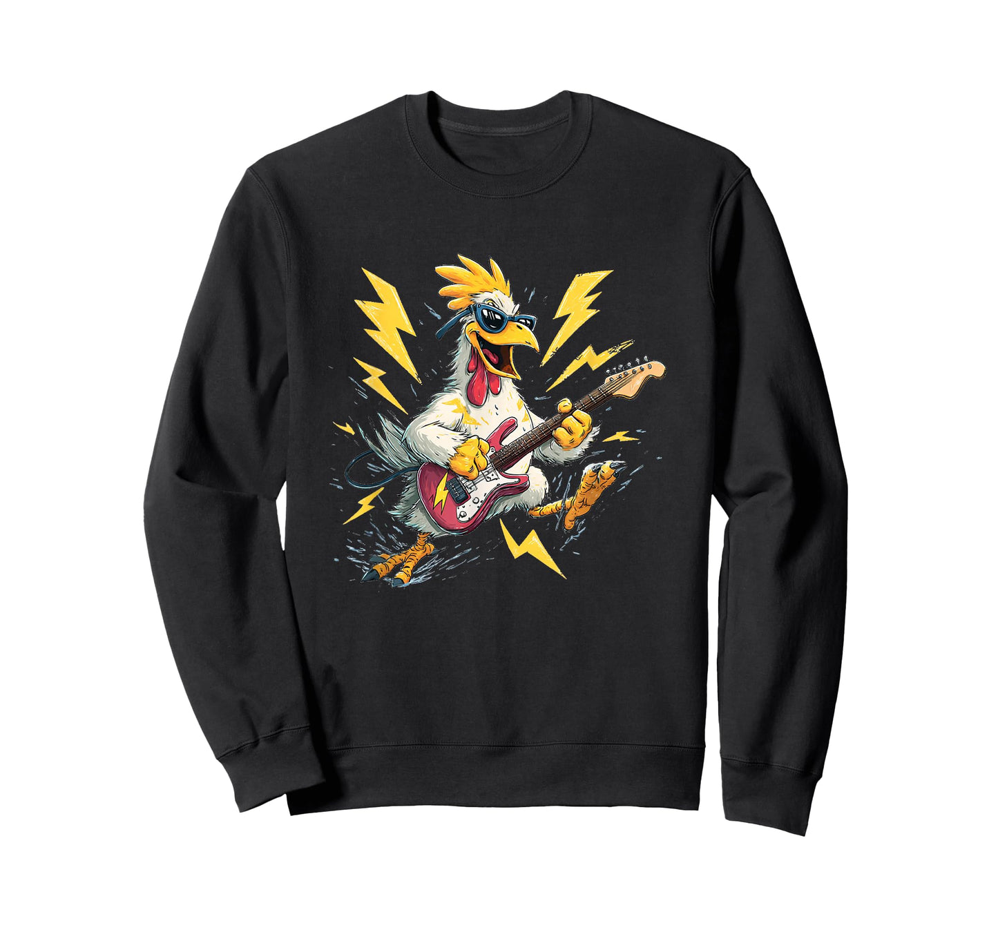 Bold Shades Chicken with Cool Electric Guitar Costume T-Shirt