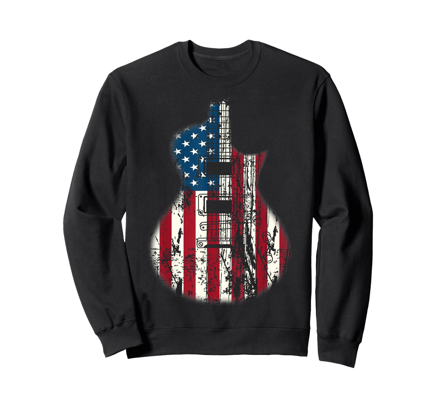 US American Flag Guitar Musician Distressed Guitars Vintage T-Shirt