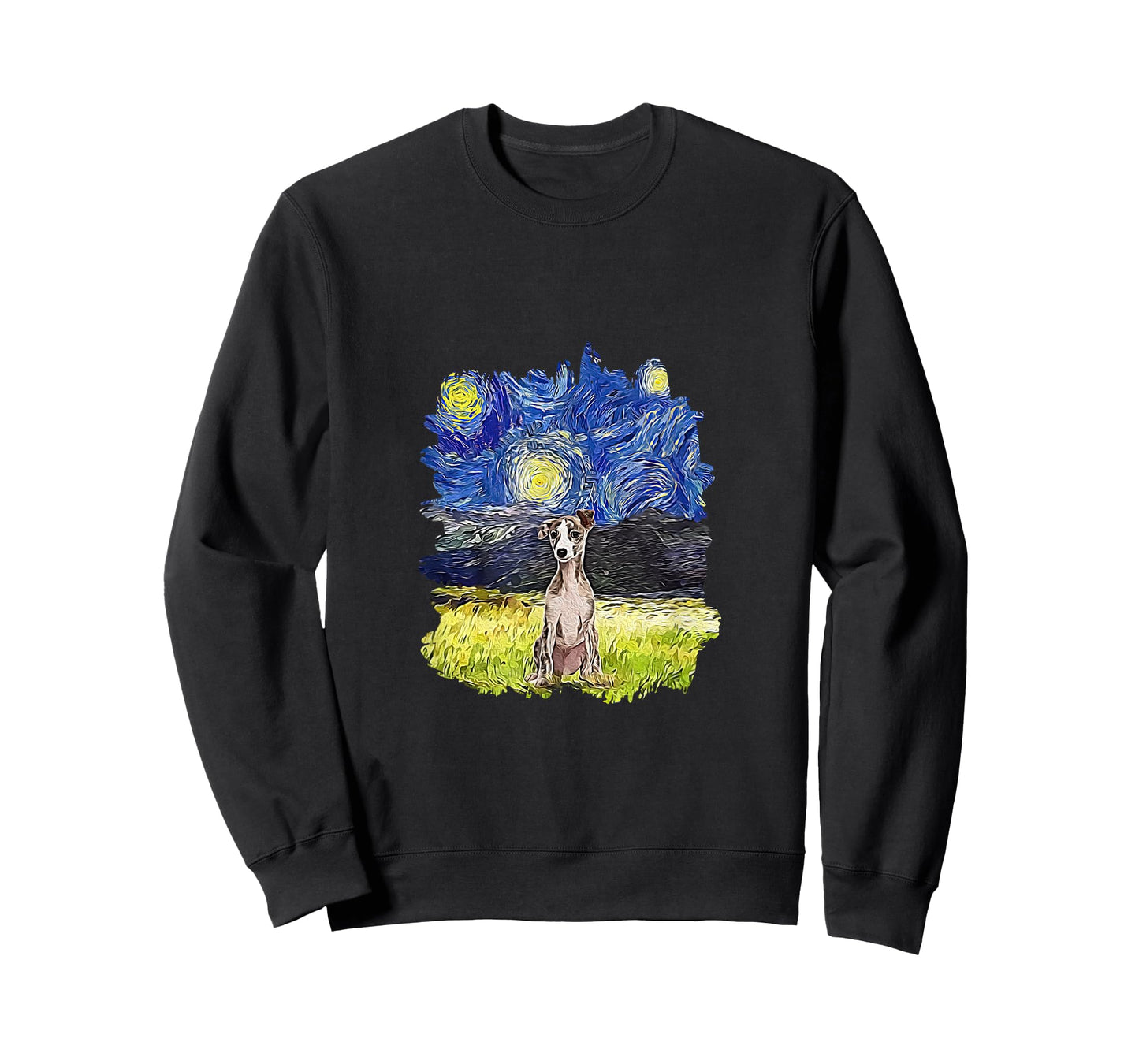 Starry Night Impressionist - Dog Art Whippet T-Shirt