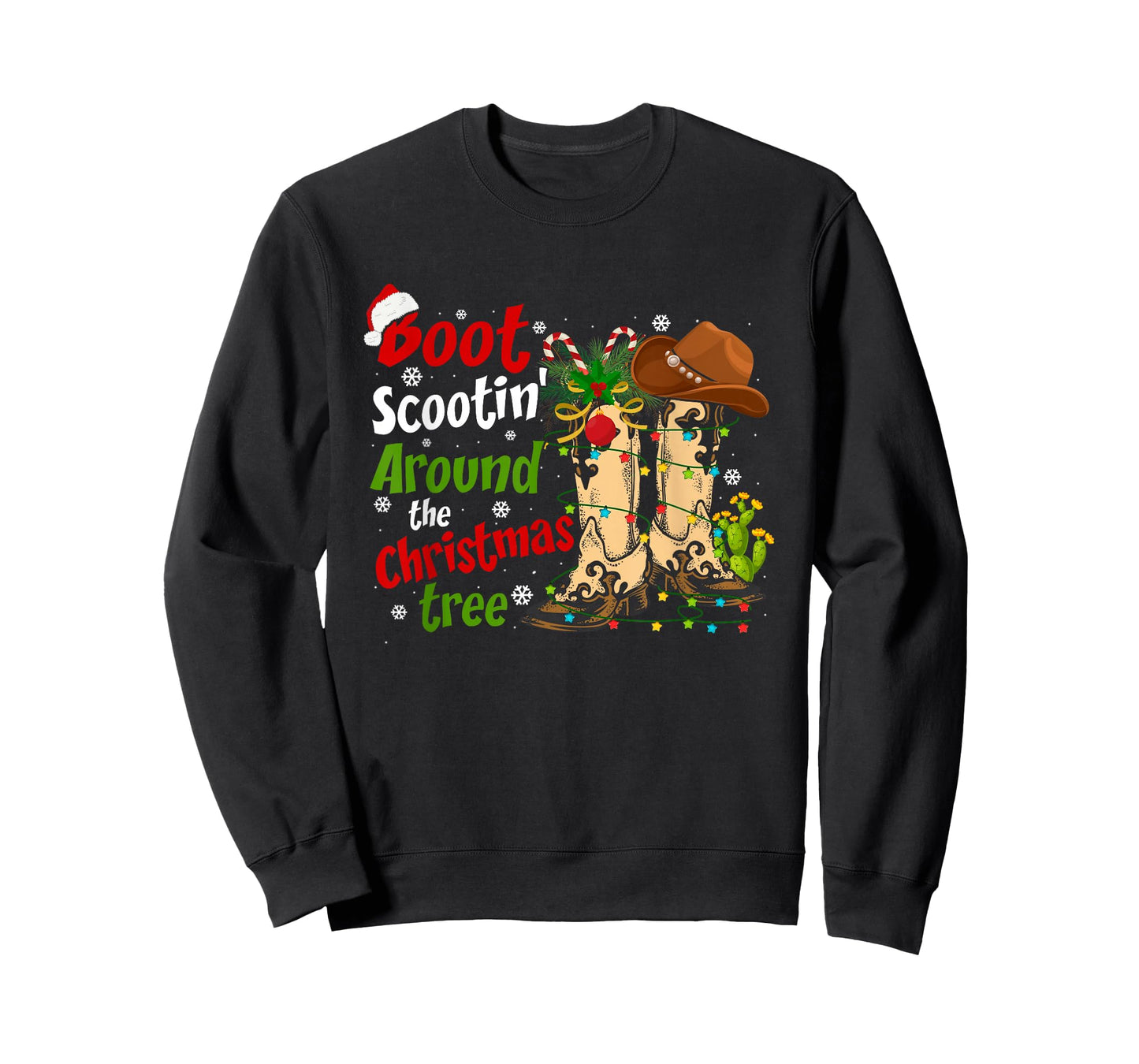 Boot Scootin' Around The Christmas Tree Country Western T-Shirt
