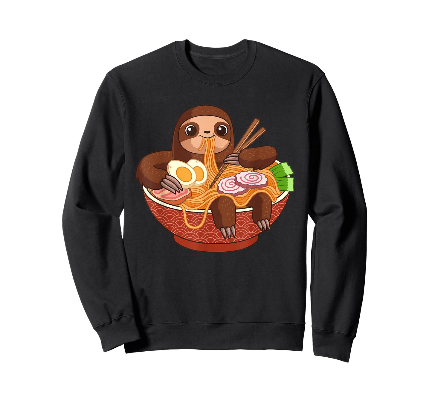 Kawaii Cute Anime Sloth Otaku Japanese Ramen Noodles T-Shirt
