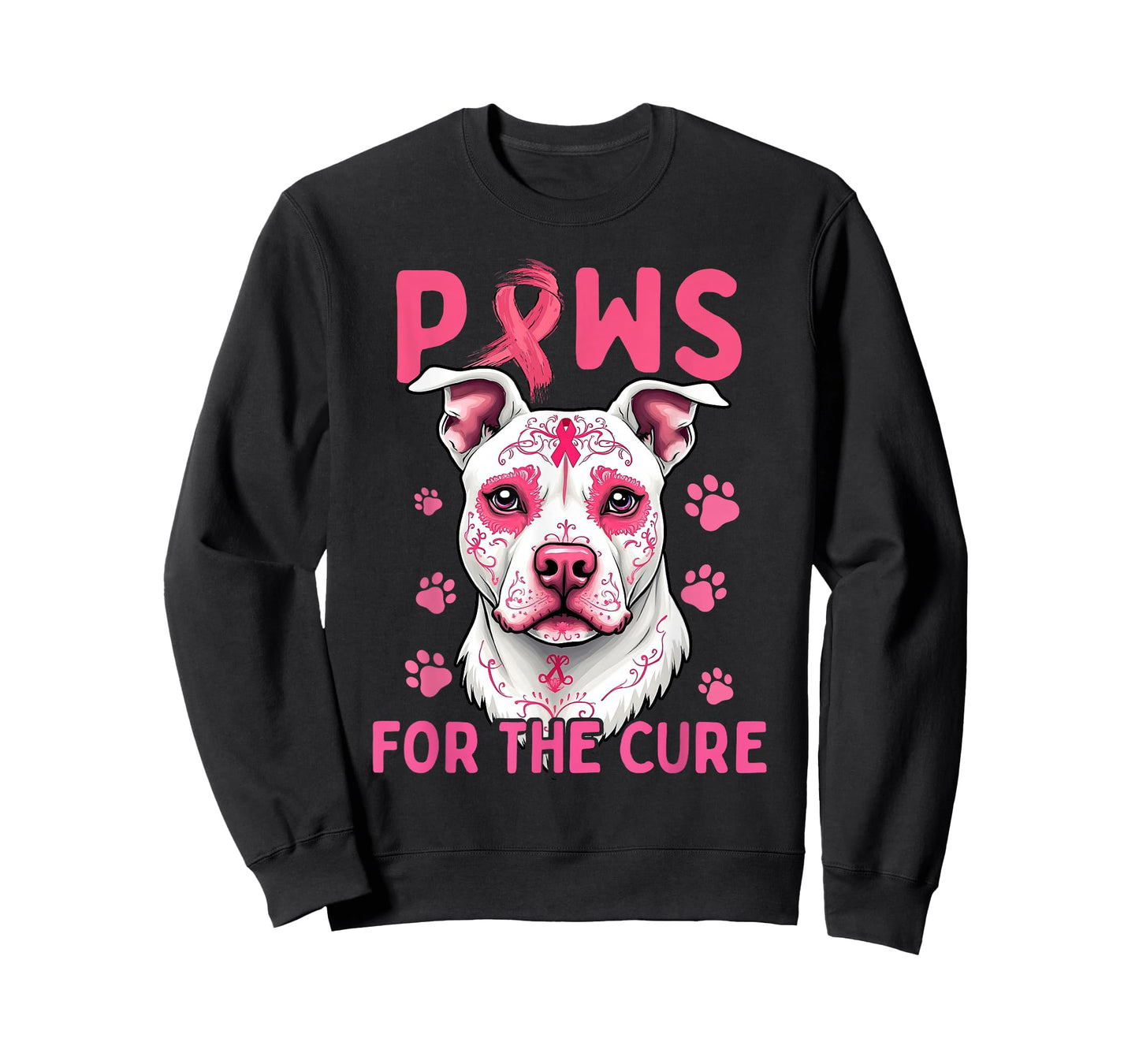 Breast Cancer Awareness Month Paws For The Cure Pitbull T-Shirt
