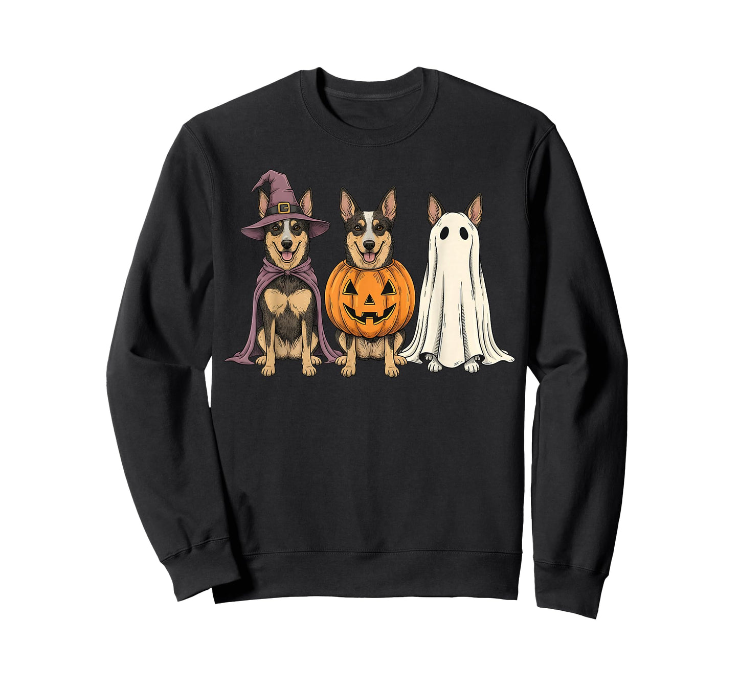 Spooky Ghost Australian Kelpie Pumpkin Halloween Dog Lover T-Shirt