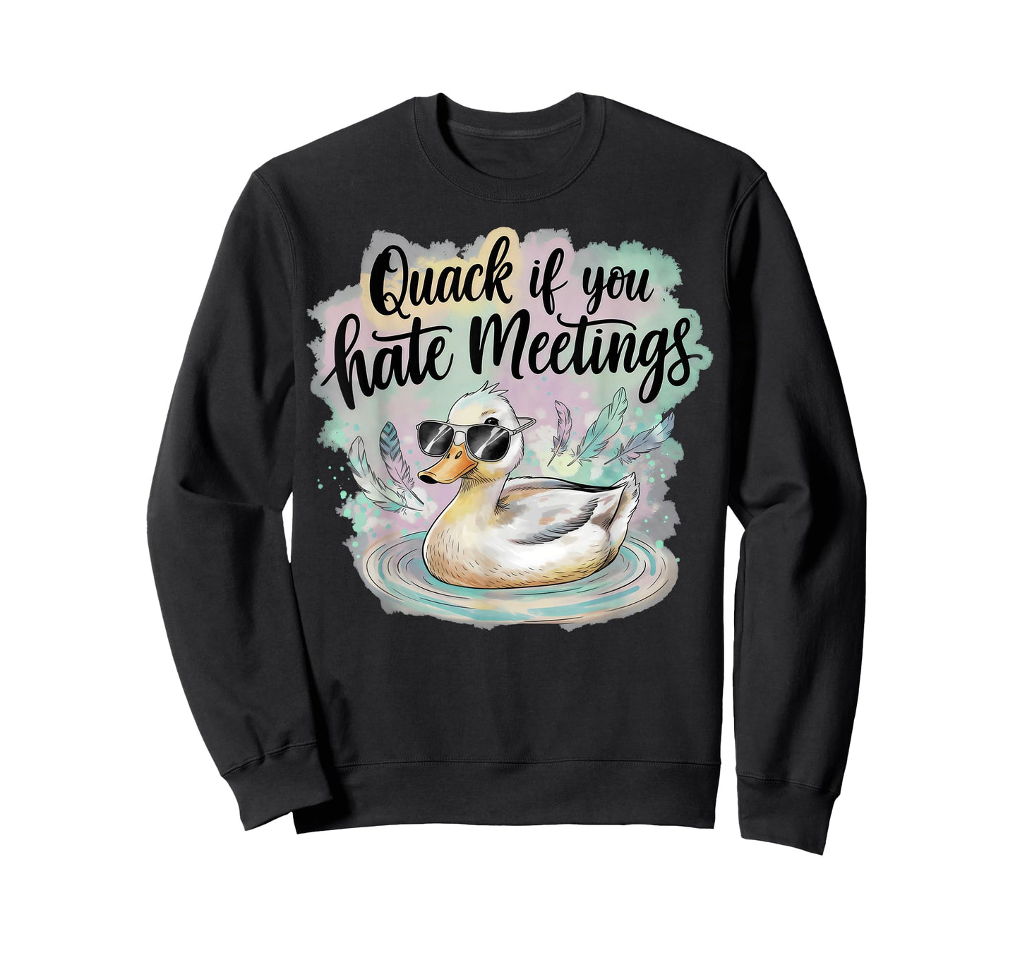 Funny Duck “Quack If You Hate Meetings” Work Humor T-Shirt