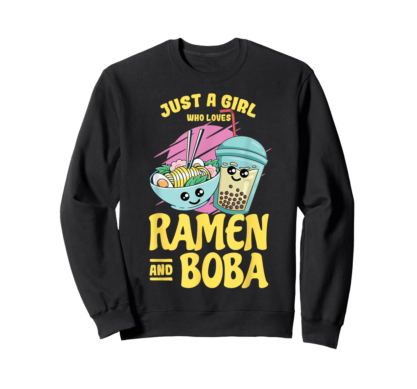 Just a Girl who Loves Ramen and Boba Bubble Tea T-Shirt Small