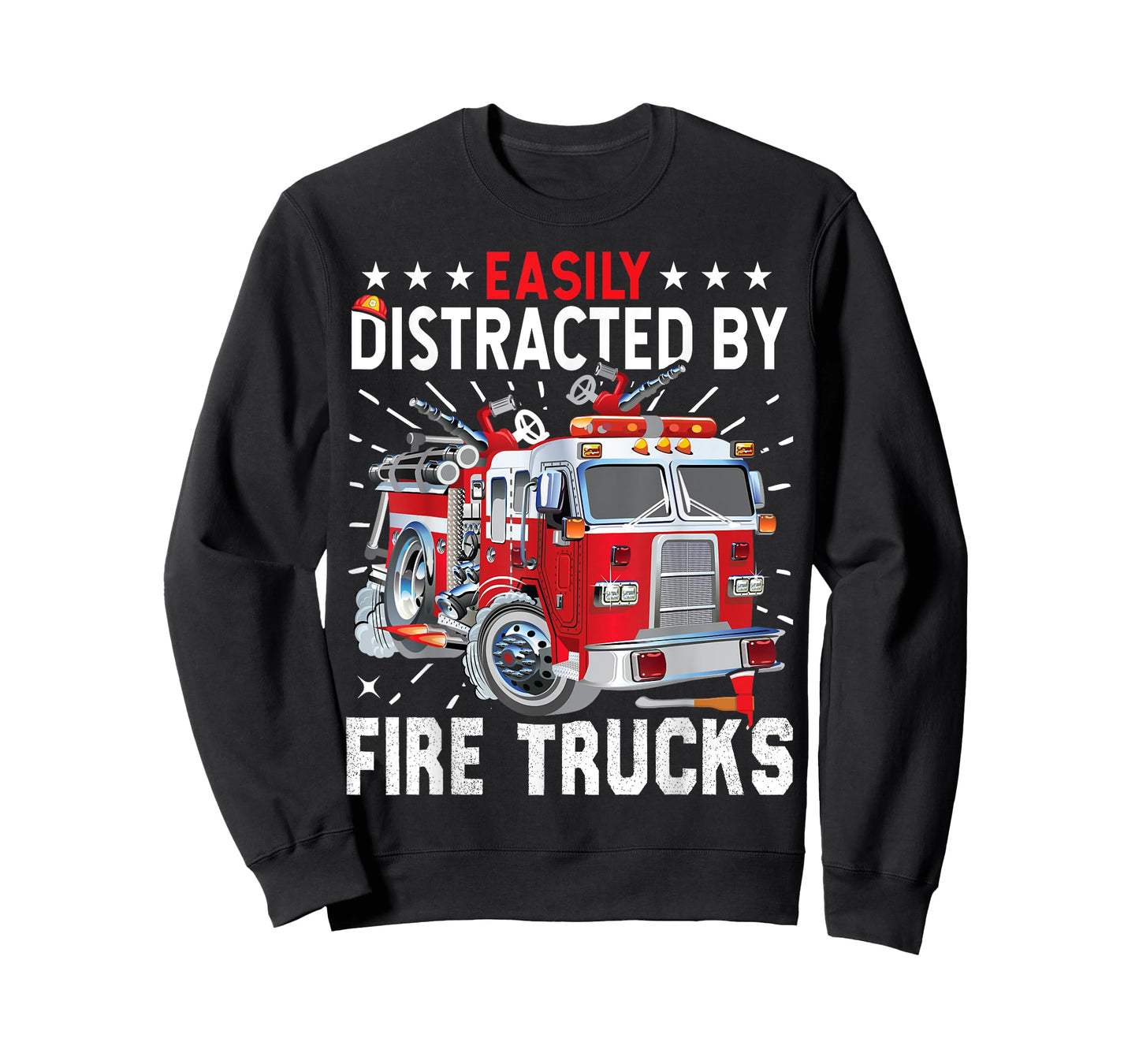 Firefighters Easily Distracted by Fire Trucks Men Boys Kids T-Shirt