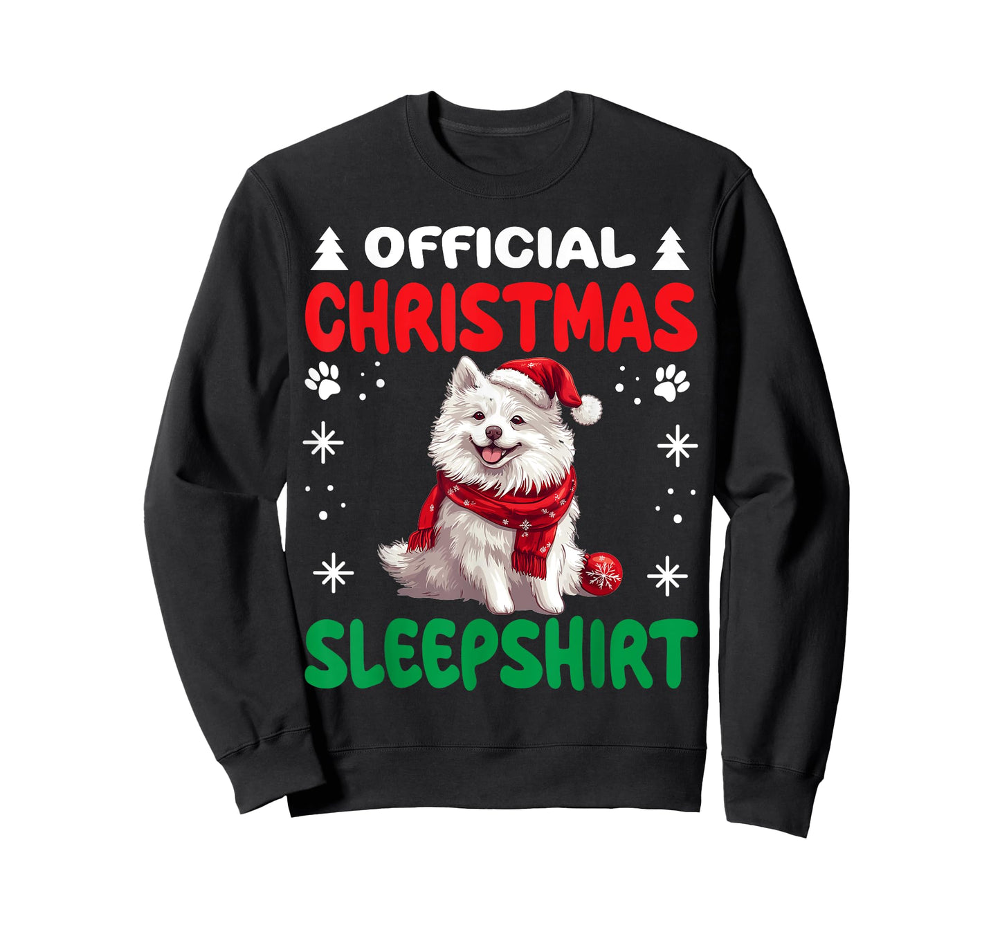 American Eskimo Dog Christmas Pajama Official Christmas T-Shirt
