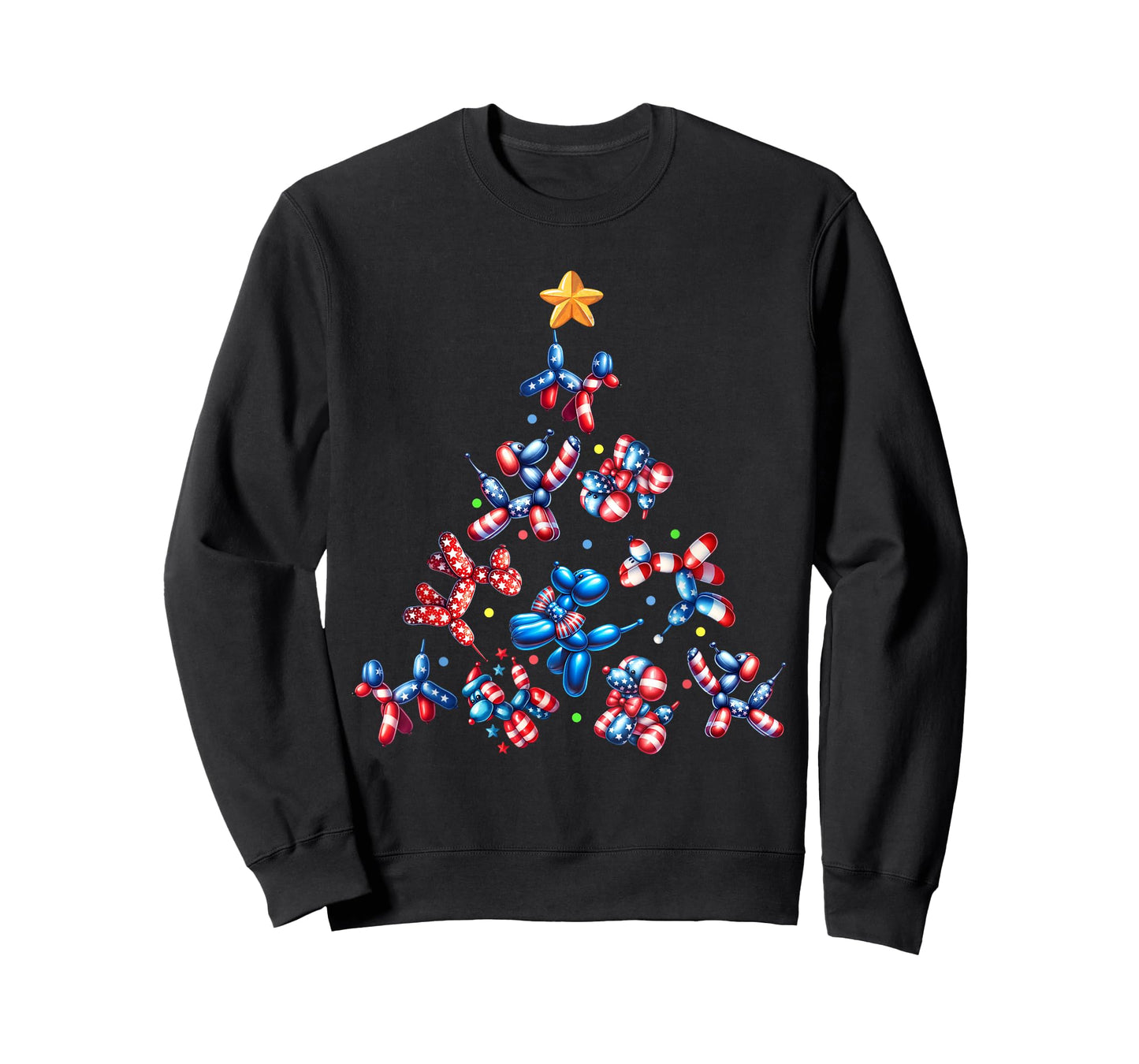 American Flag Dog Christmas Tree Animals Balloon Lover Men T-Shirt