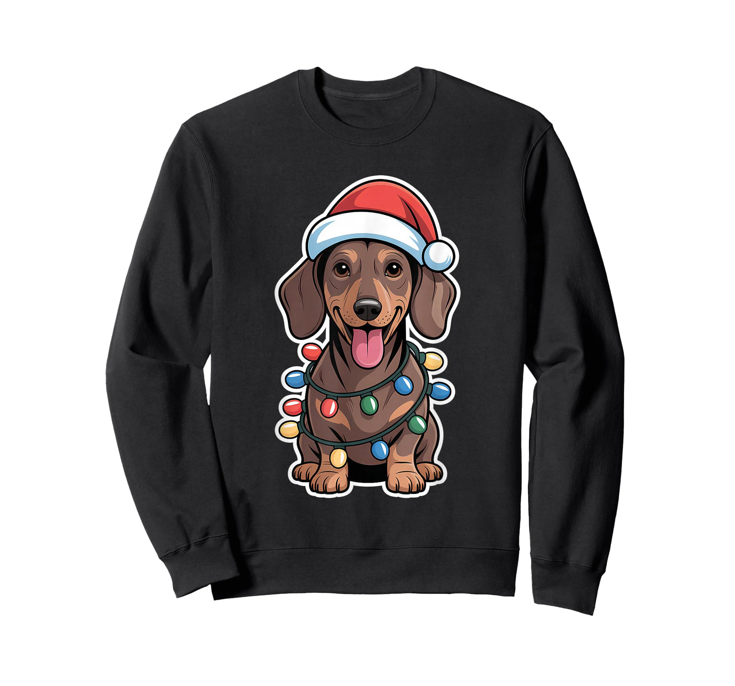 Dachshund Wrapped in Christmas Lights T-Shirt