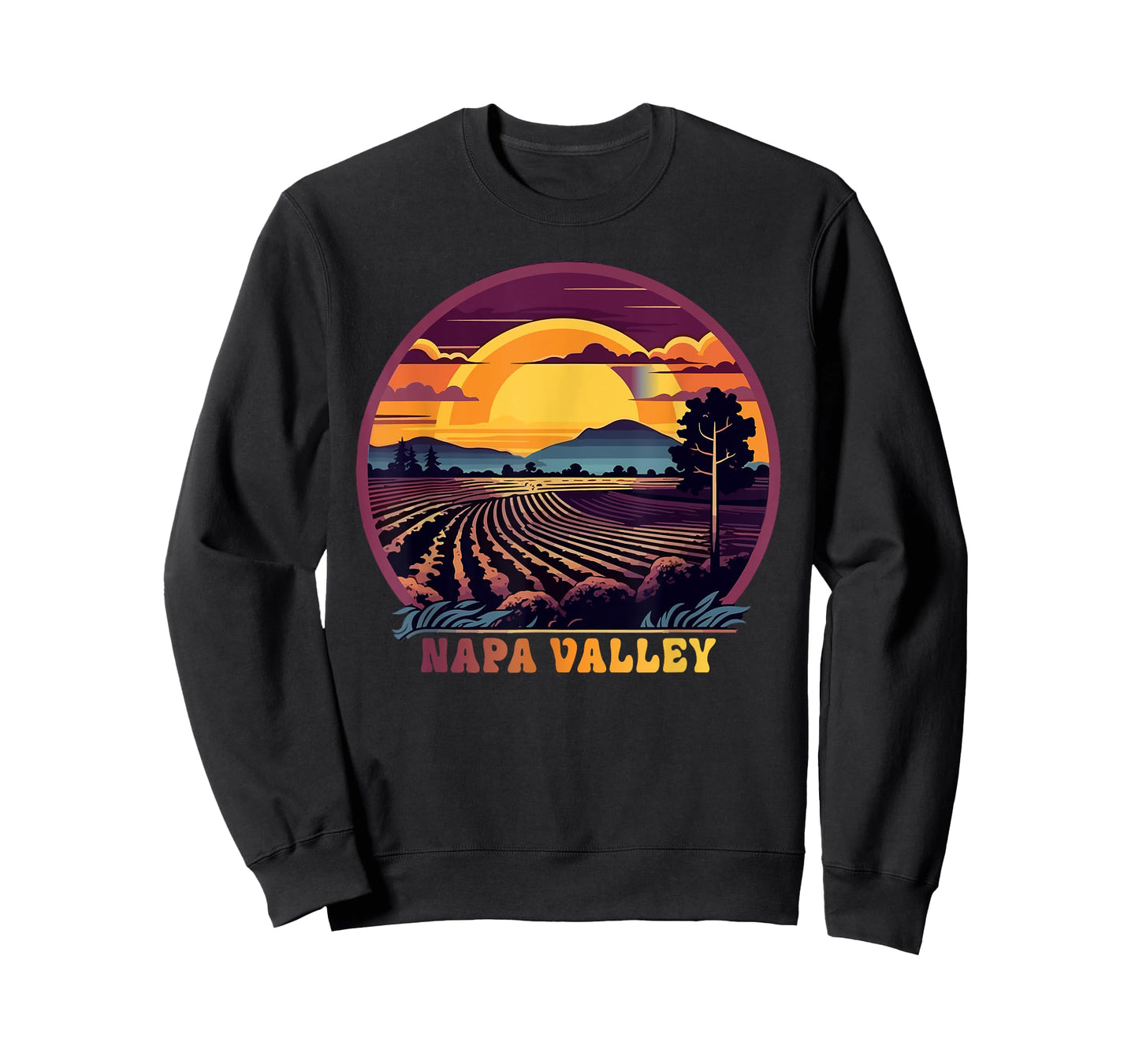 Napa Valley Vineyard Winery Vintage Retro Sunset Souvenir T-Shirt