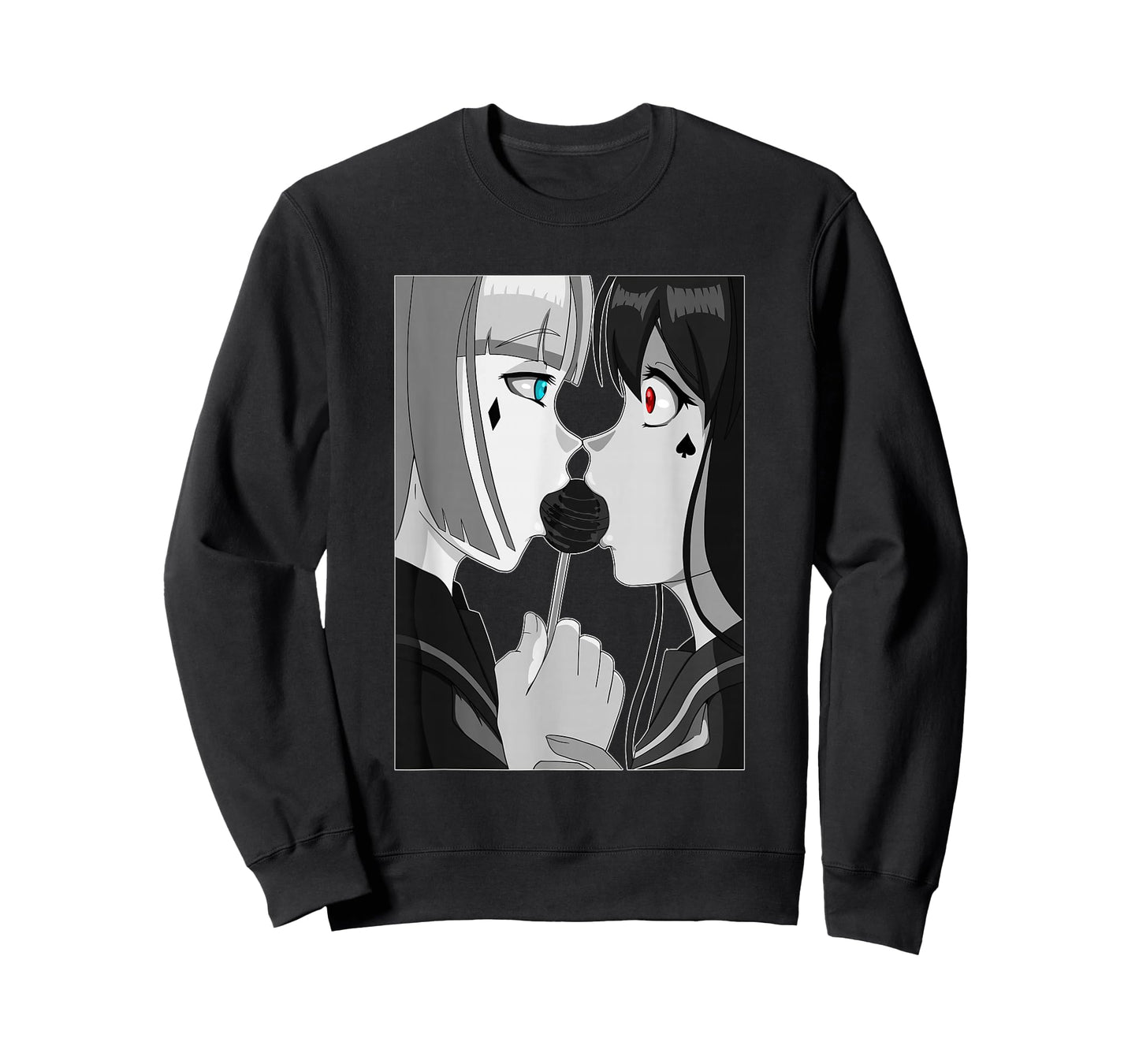 Sweet Lollipop Kiss Anime & Manga Emo Girls Yuri Couple T-Shirt
