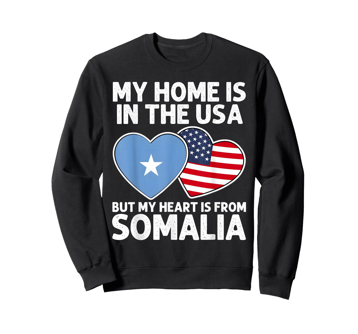 My Home USA My Heart Somalia Somali American Pride Flag T-Shirt
