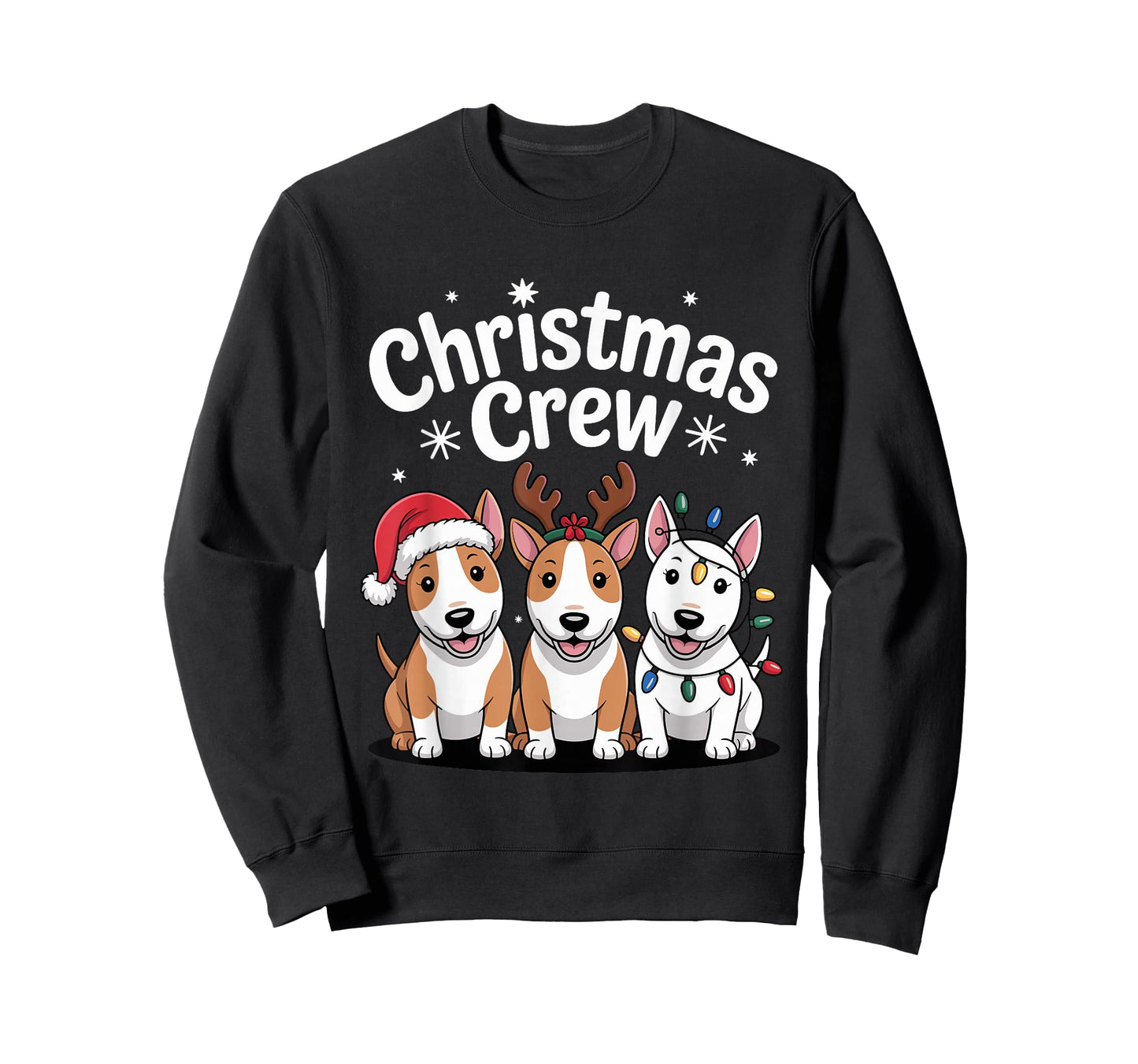 Christmas Crew Xmas Puppy Dog Funny Christmas Bull Terrier T-Shirt