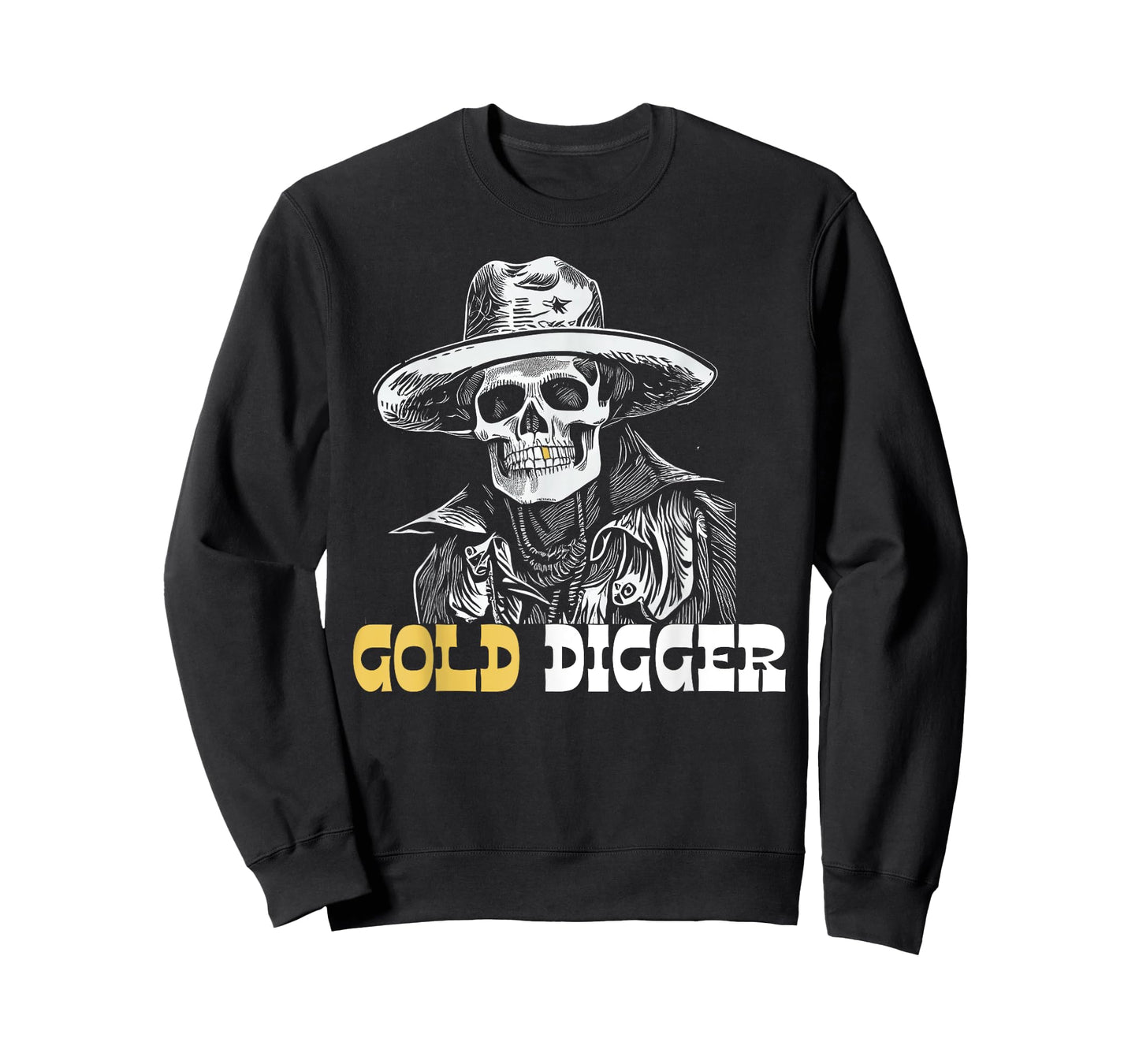 Gold Digger Mining Gold Panning Skull Funny Gold Tooth T-Shirt