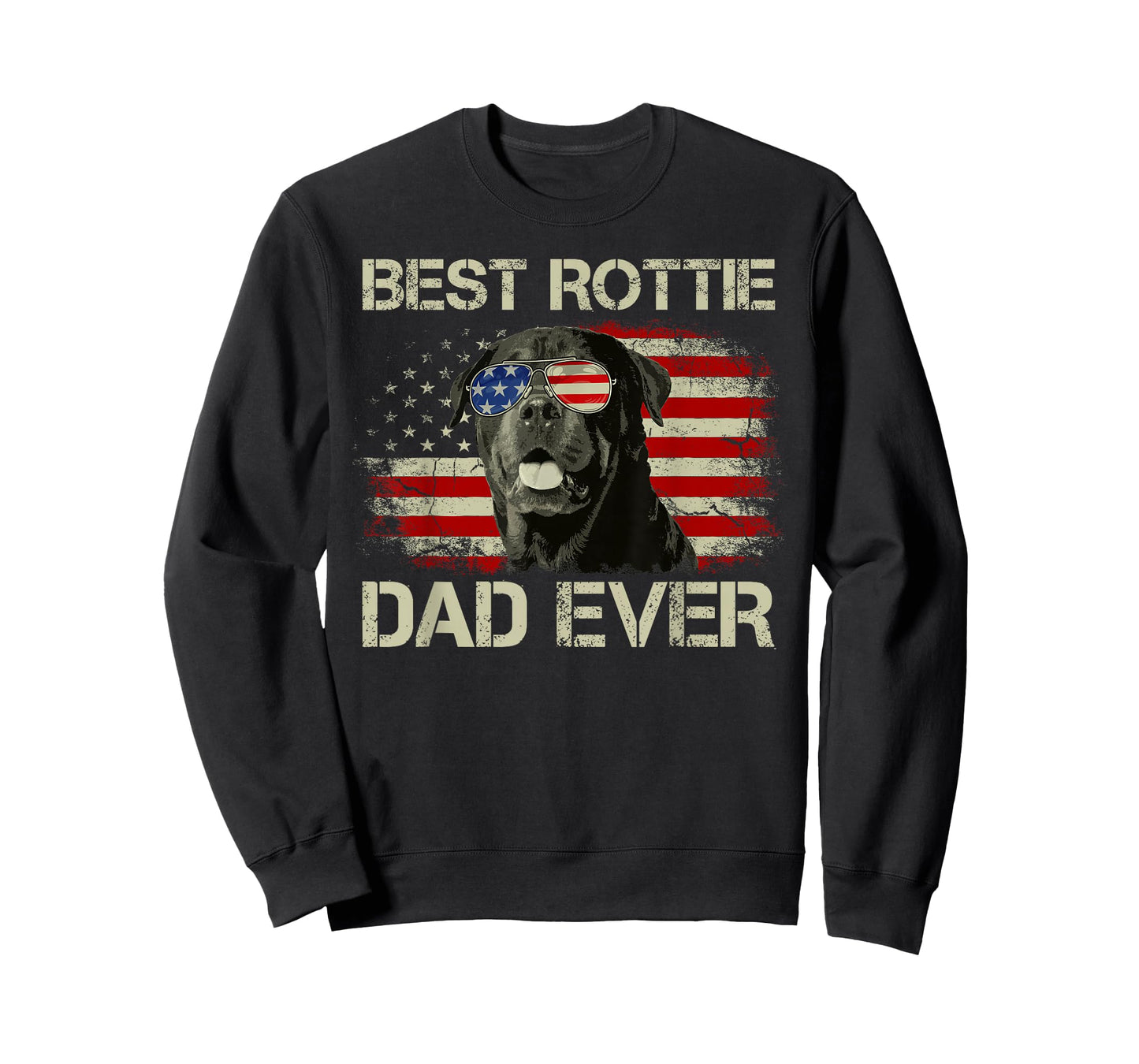 Best Rottie Dad Ever Tshirt Rottweiler American Flag Gift T-Shirt