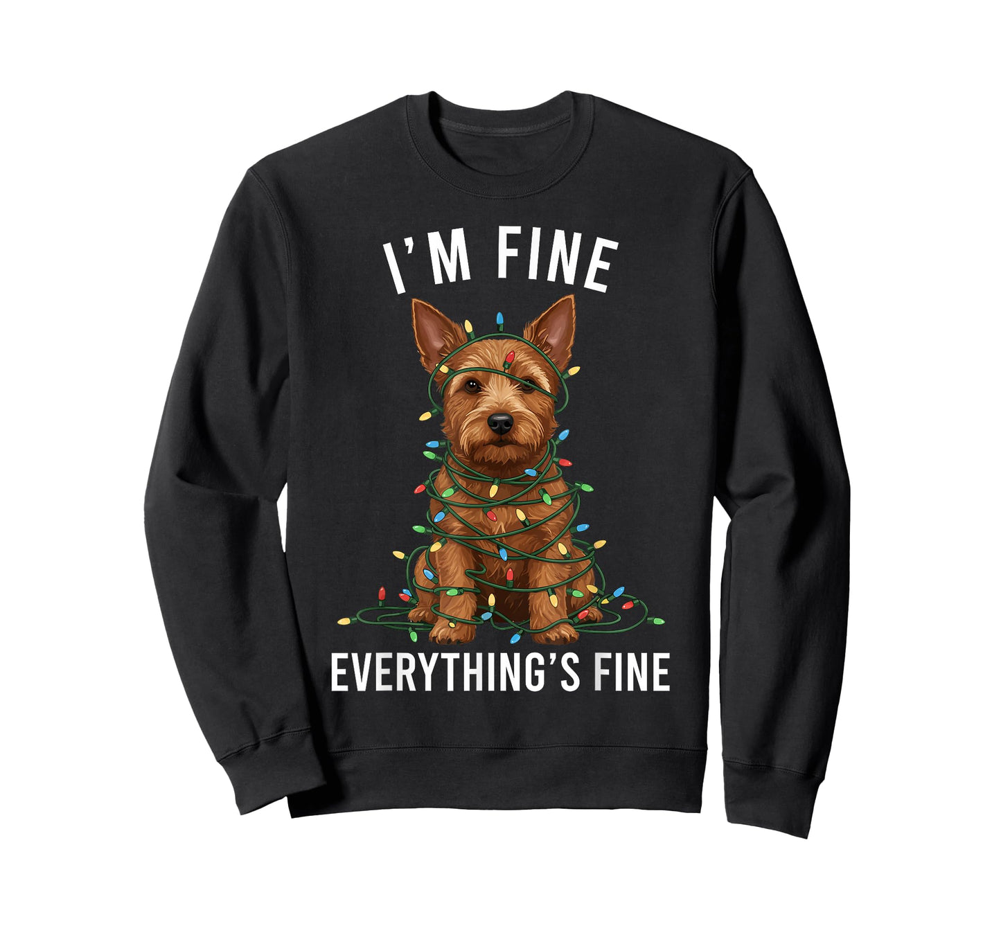Norwich Terrier Christmas I'm Fine Everything is Fine T-Shirt