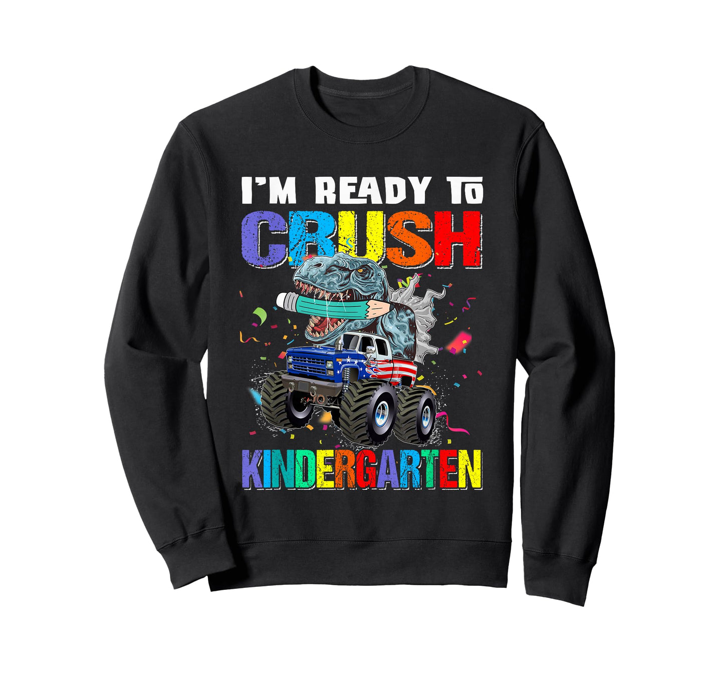 I'm Ready To Crush Kindergarten Monster Truck Dinosaur Boys T-Shirt