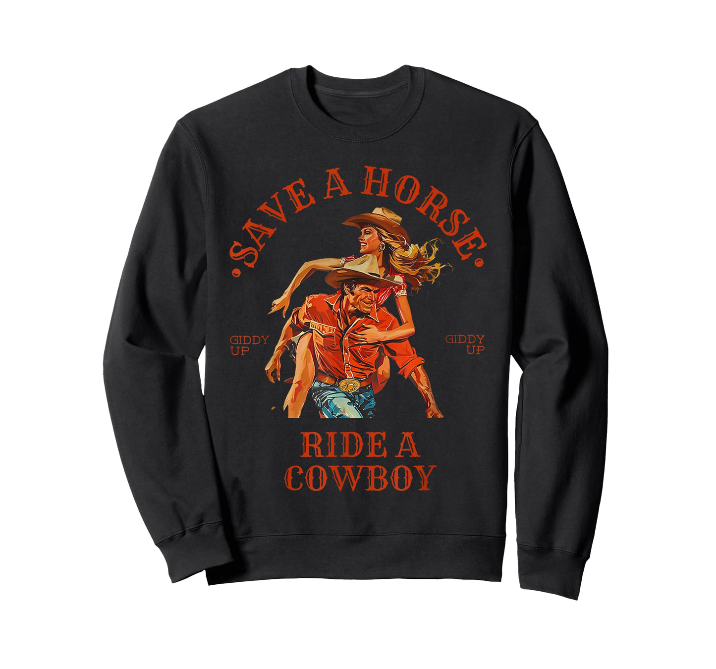 Save A Horse Ride A Cowboy Retro Vintage T-Shirt