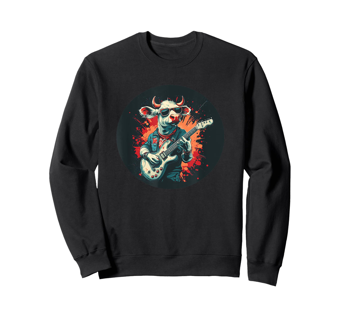 Rocking Cow with Cool Electric Guitar and Sunglasses Costume T-Shirt