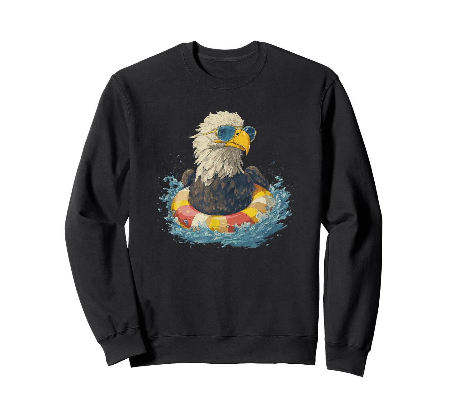 Beach Party Eagle with Pool Ring for Ocean Lovers T-Shirt