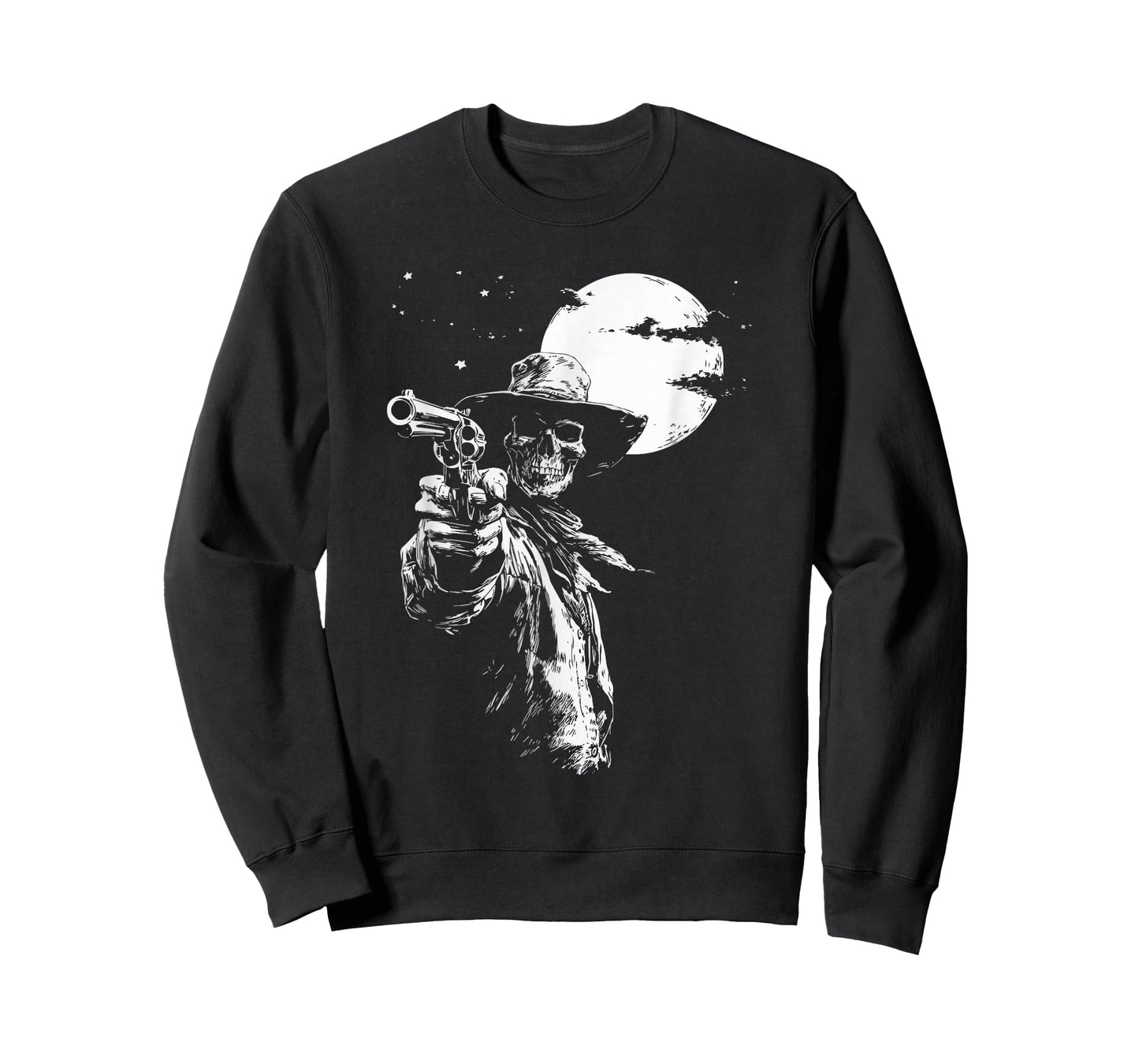 Skeleton Cowboy Gunslinger Moon Goth Outlaw Western Gothic T-Shirt