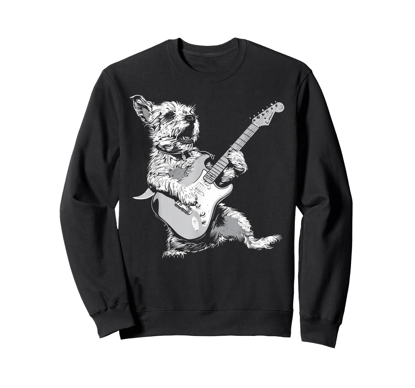 Dog Guitarist Guitar - Border Terrier Dad Mom T-Shirt
