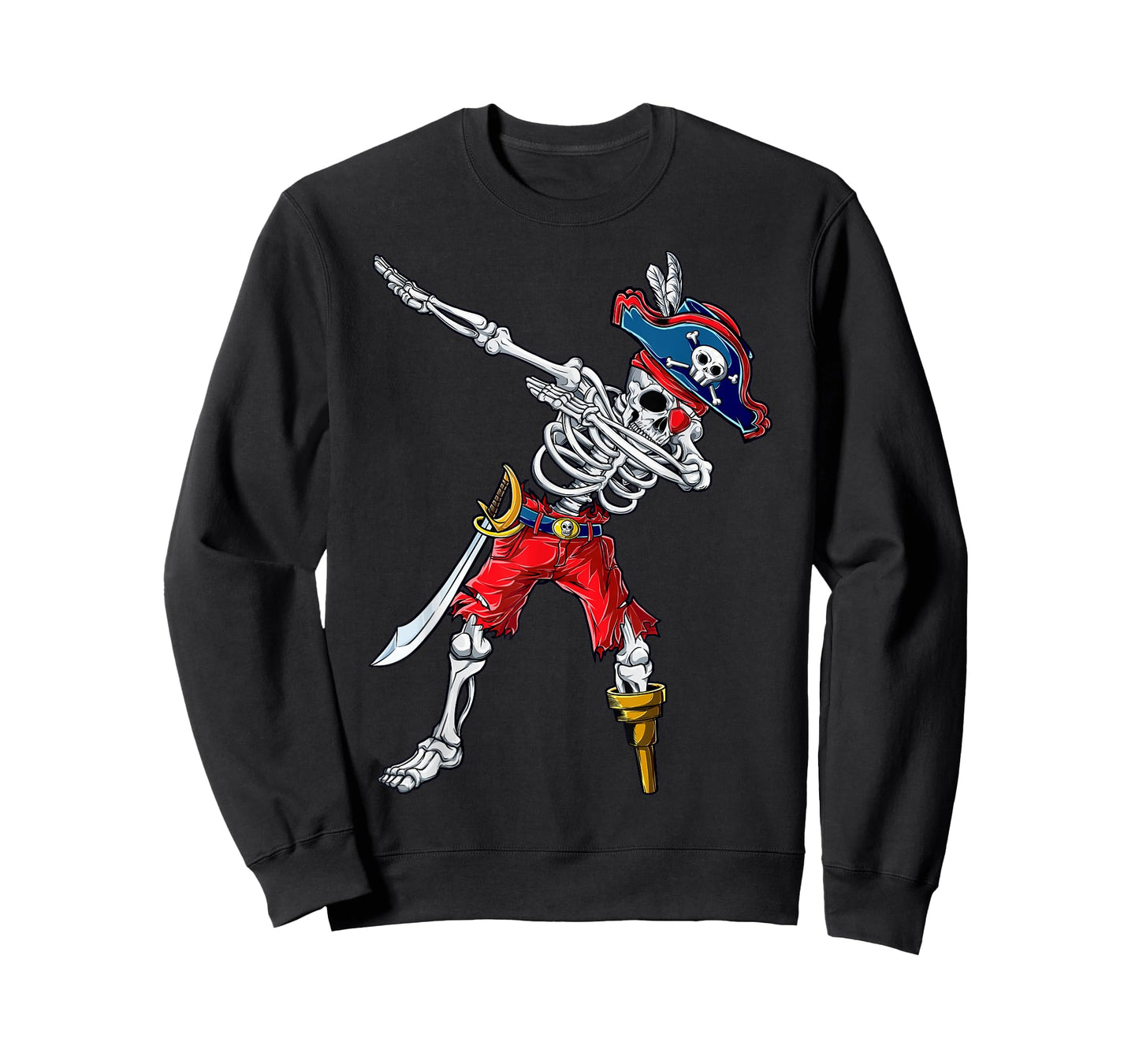 Dabbing Skeleton Pirate T Shirt Halloween Kids Boys Men Gift T-Shirt