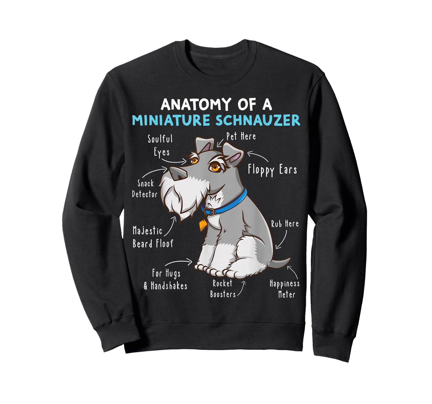 Anatomy Of A Miniature Schnauzer Cute Miniature Schnauzer T-Shirt