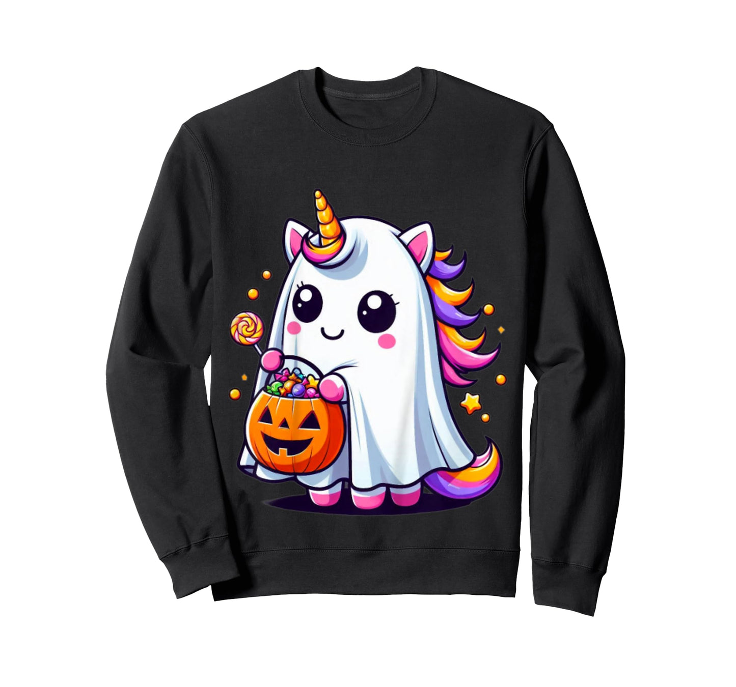 Cute Unicorn Ghost Costume Halloween Candy T-Shirt