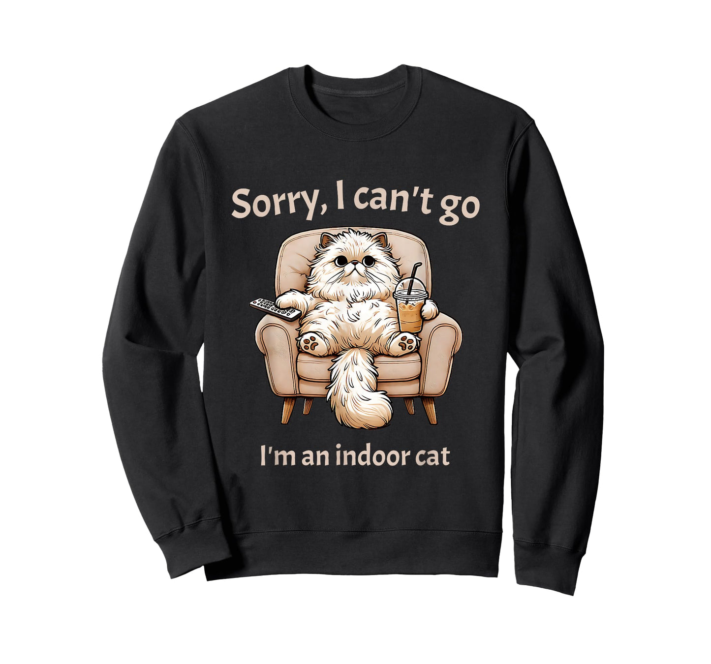 Indoor Cat Sorry I Can't Go Introvert Humor T-Shirt