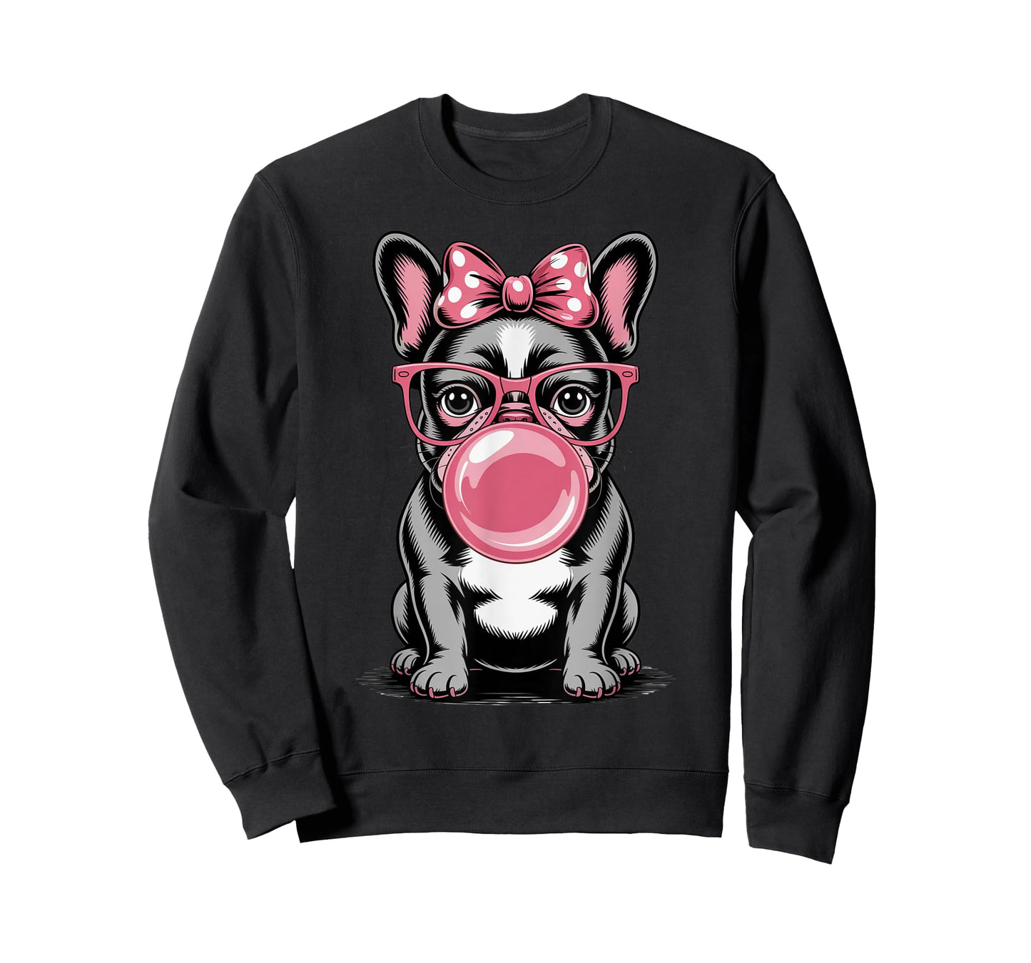 Cute French Bulldog Bubble Gum For Women Vintage Frenchie T-Shirt
