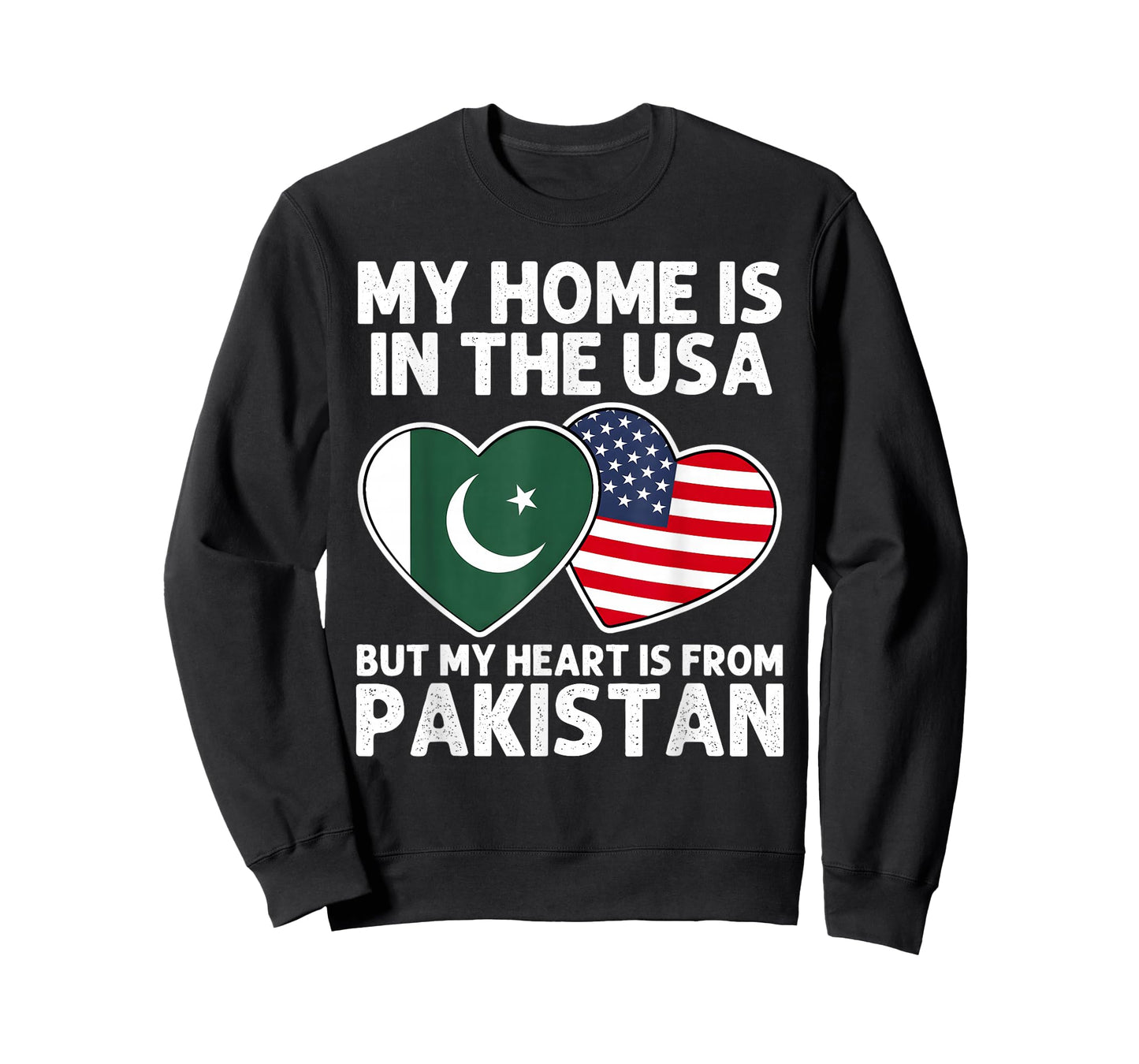 My Home USA My Heart Pakistan Pakistani American Pride Flag T-Shirt