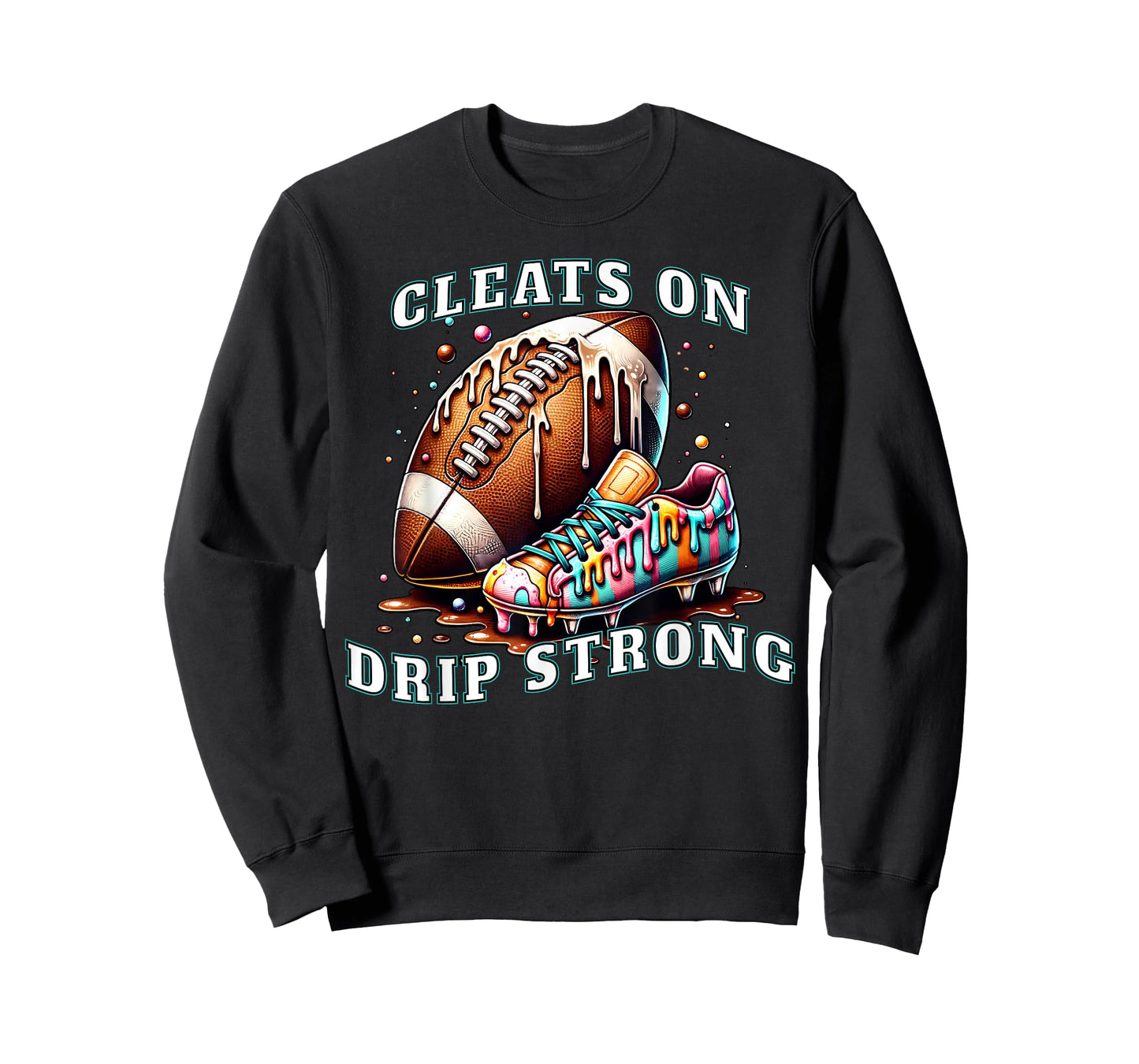 Cleats On Drip Strong Football Ice Cream Drip for Boys Youth T-Shirt