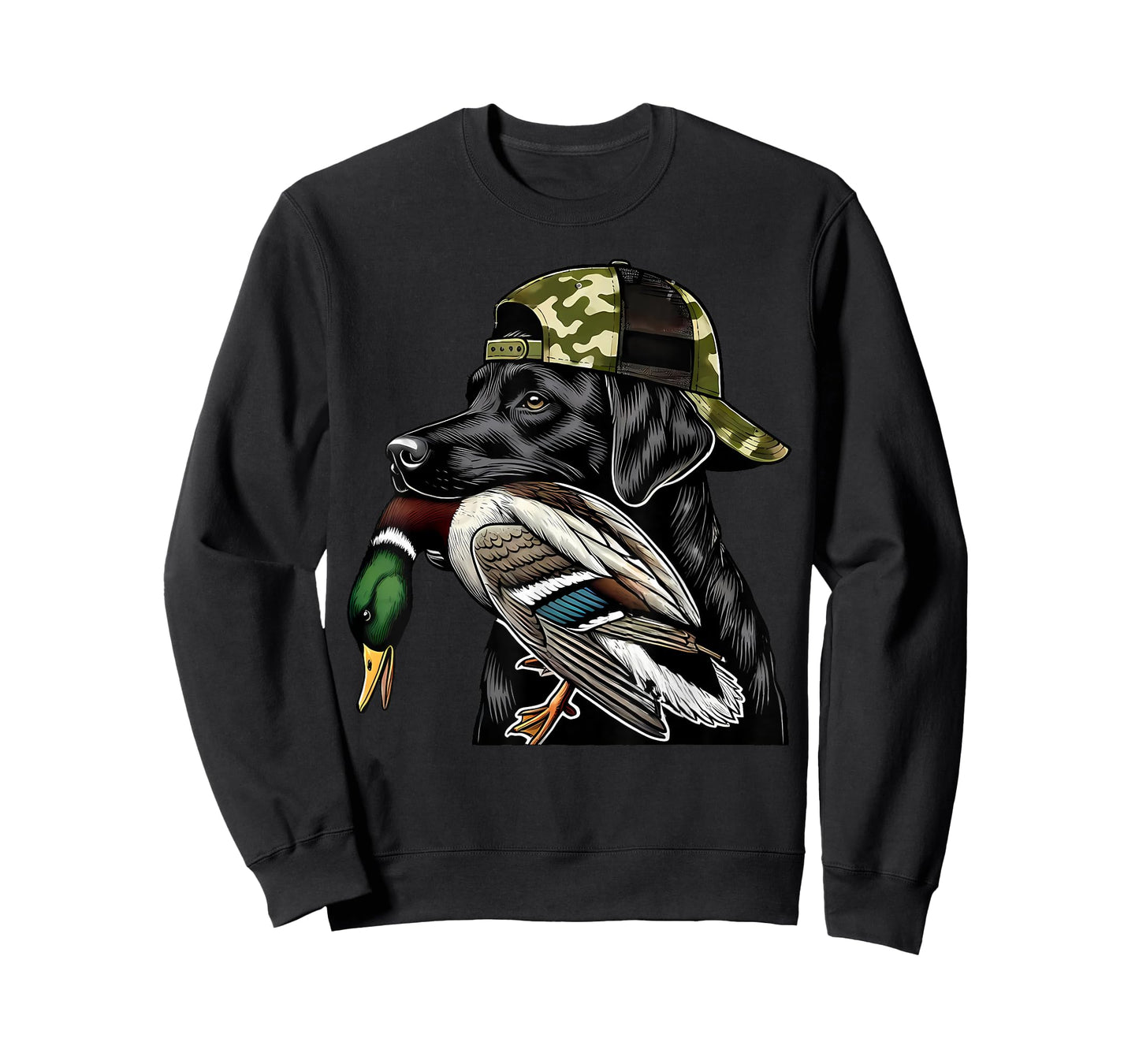 Labrador Hunting Dog With Duck Hello Hunting Season Men Women T-Shirt