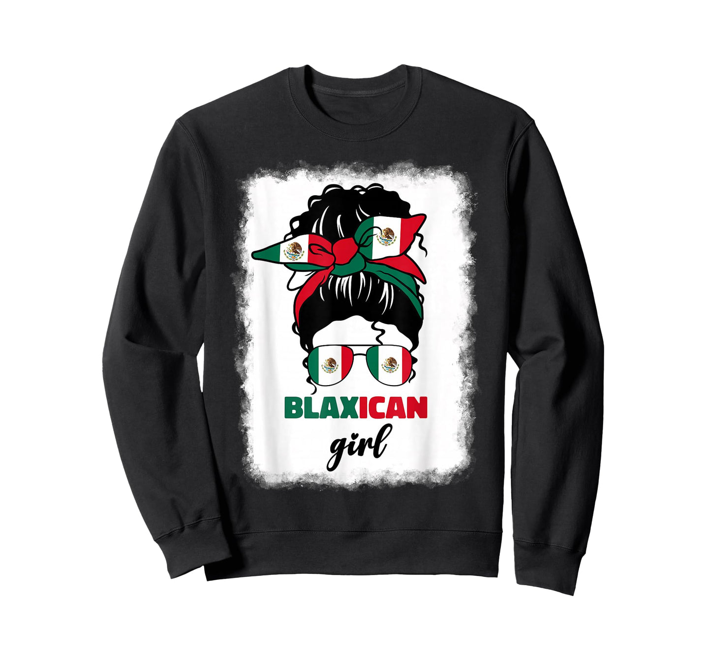 Blaxican Mexican American Black Girl Mexico Flag Chicano Fun T-Shirt