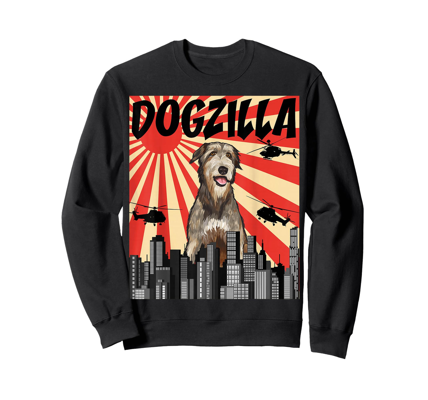 Funny Retro Japanese Dogzilla Irish Wolfhound T-Shirt