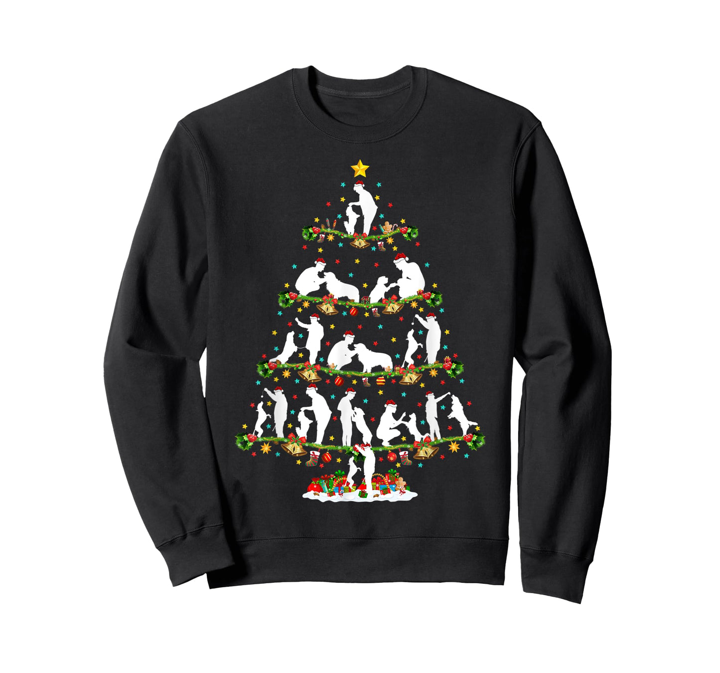 Dog Training Xmas Lighting Santa Dog Training Christmas Tree T-Shirt