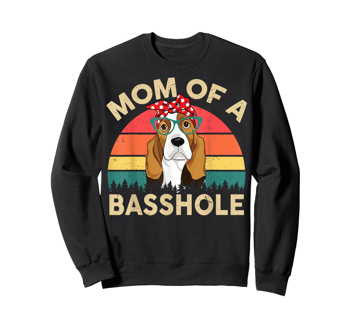 Basset-Hound Gifts Mom of A Basshole Funny Womens T-Shirt