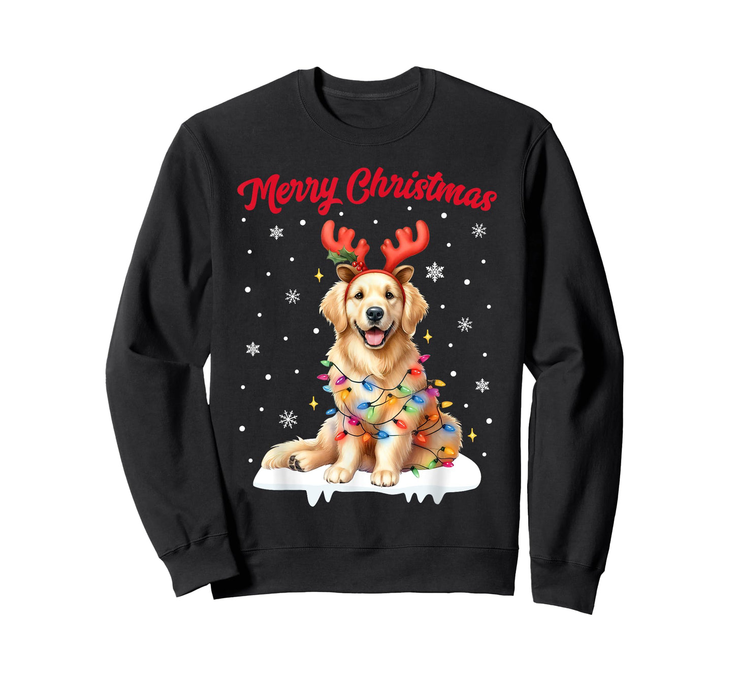 Christmas Pajamas Men Women Kids Golden Retriever Dog T-Shirt
